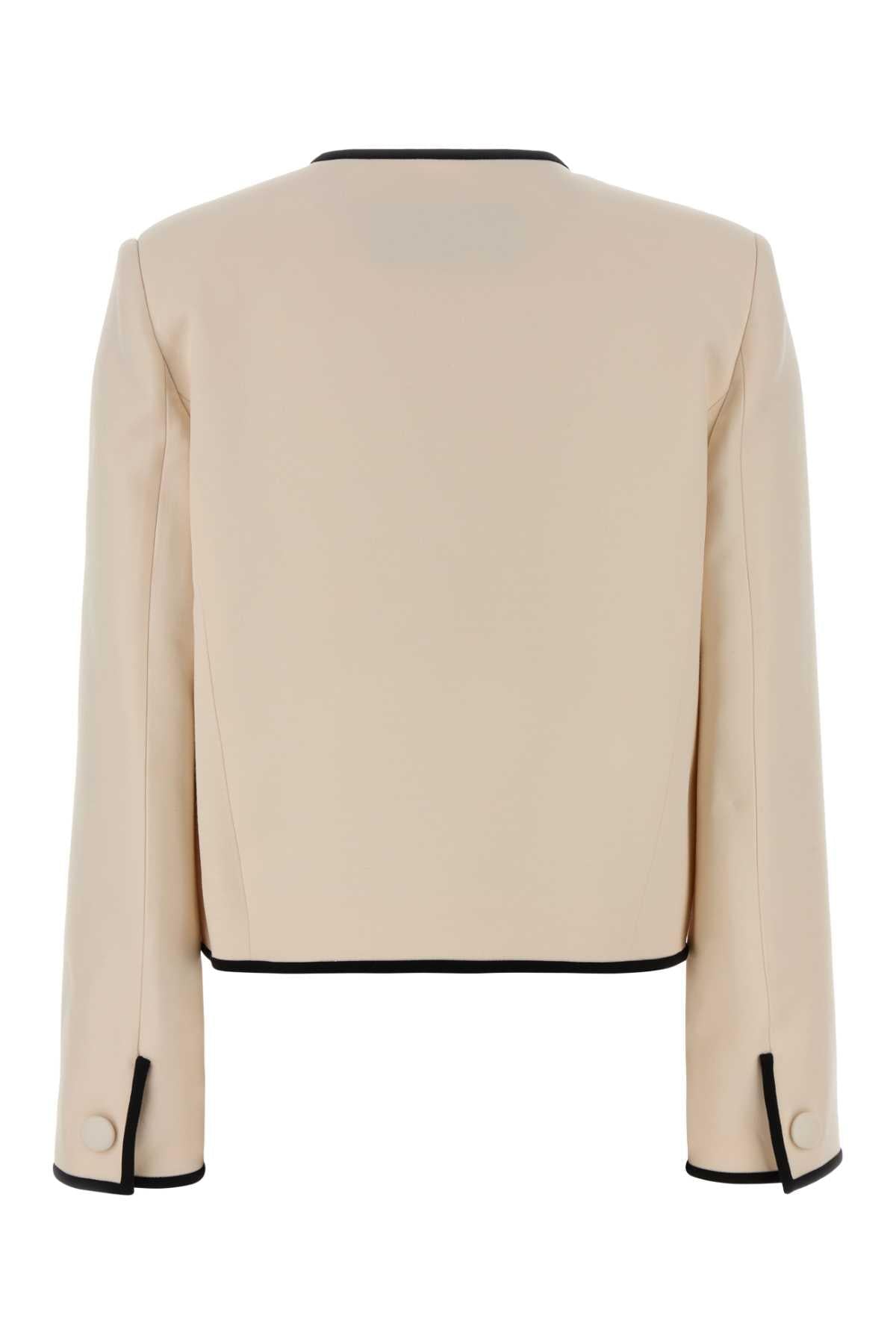 Valentino Garavani Women Cream Wool Blend Jacket VALENTINO GARAVANI