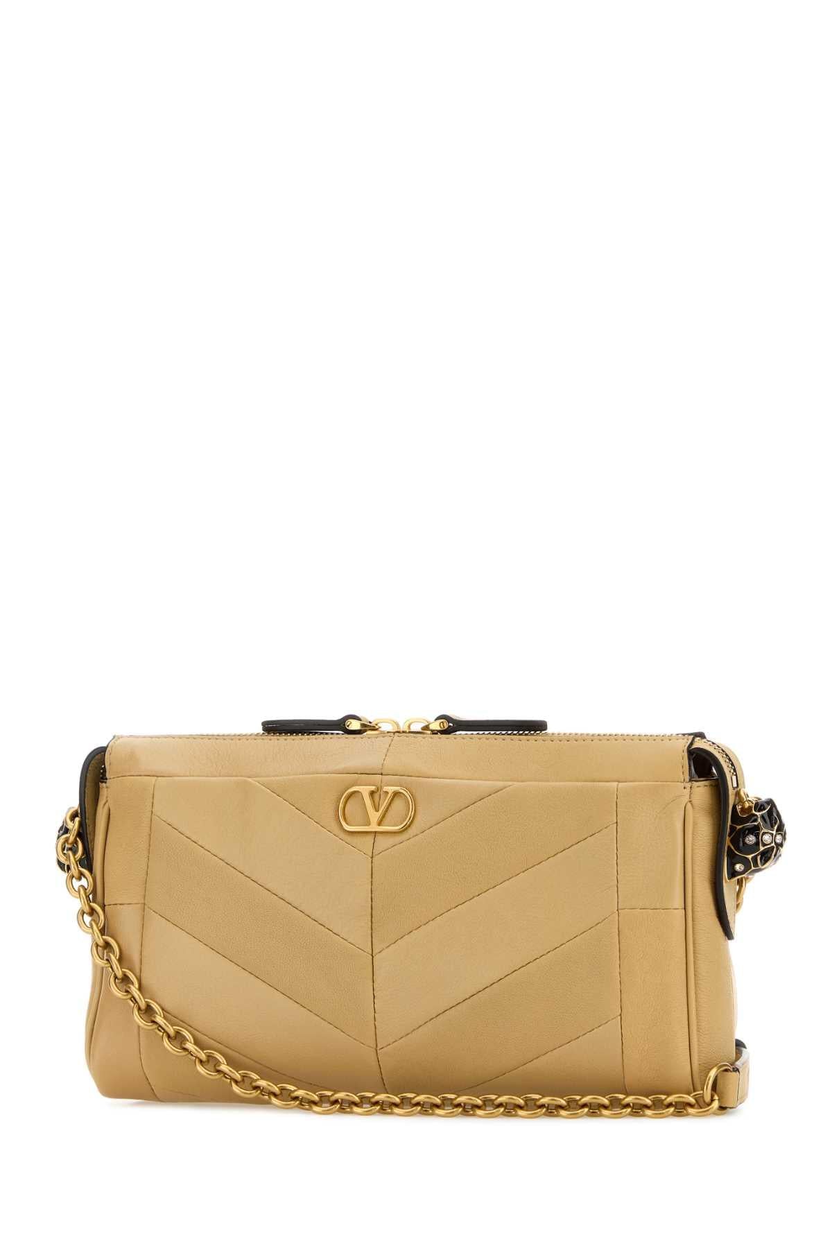Valentino Garavani Women Beige Nappa Leather Panthea Crossbody Bag VALENTINO GARAVANI