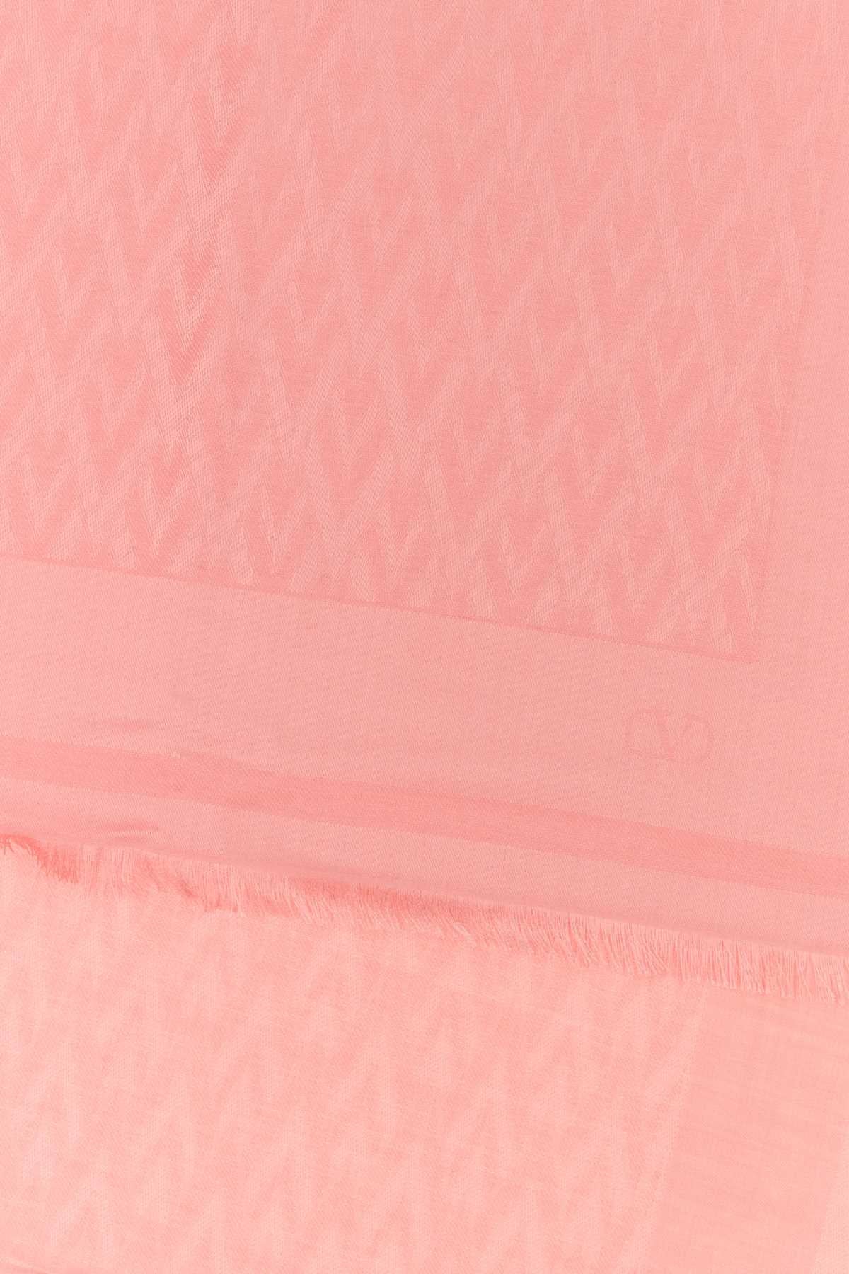 Valentino Garavani Women Pink Silk Blend Toute La V Scarf VALENTINO GARAVANI