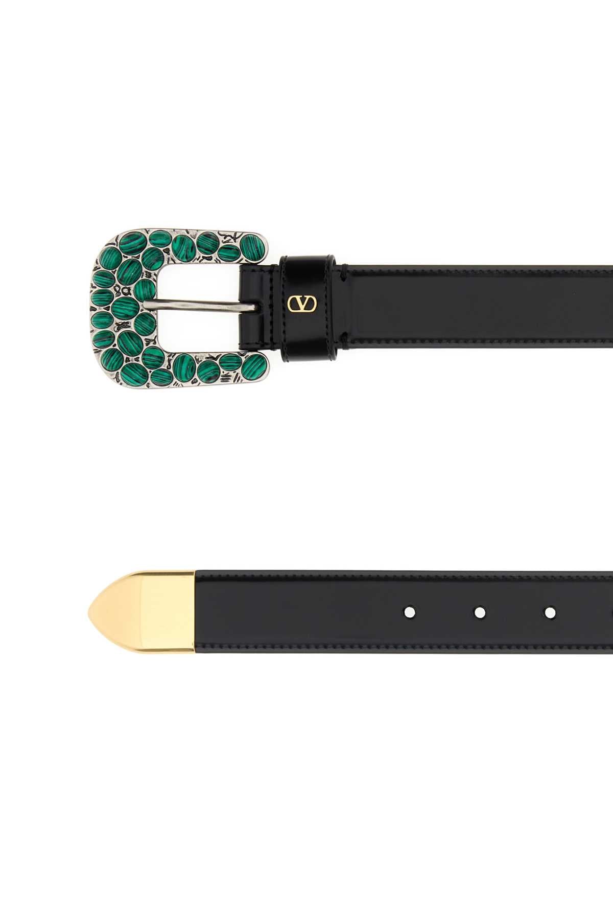 Valentino Garavani Women Black Leather Vlogo Signature Belt