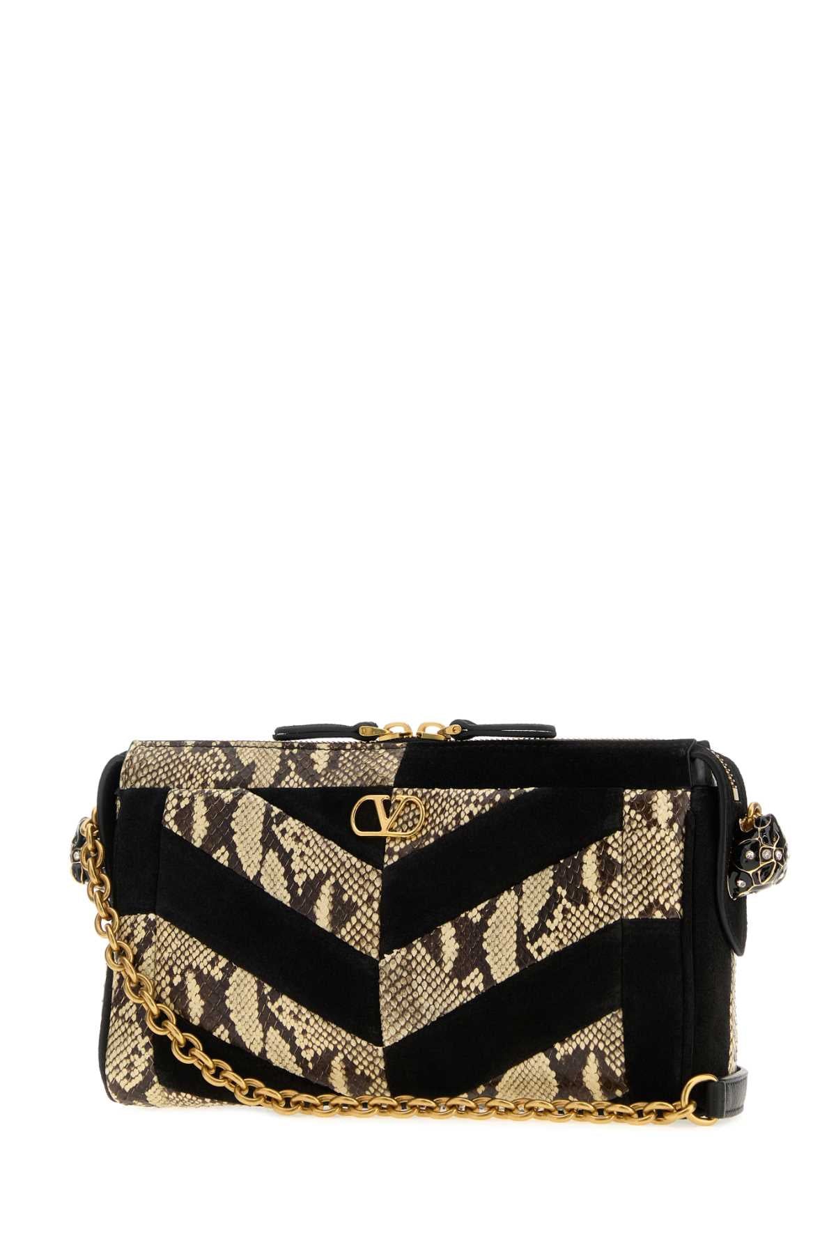 Valentino Garavani Women Multicolor Leather And Suede Panthea Crossbody Bag VALENTINO GARAVANI