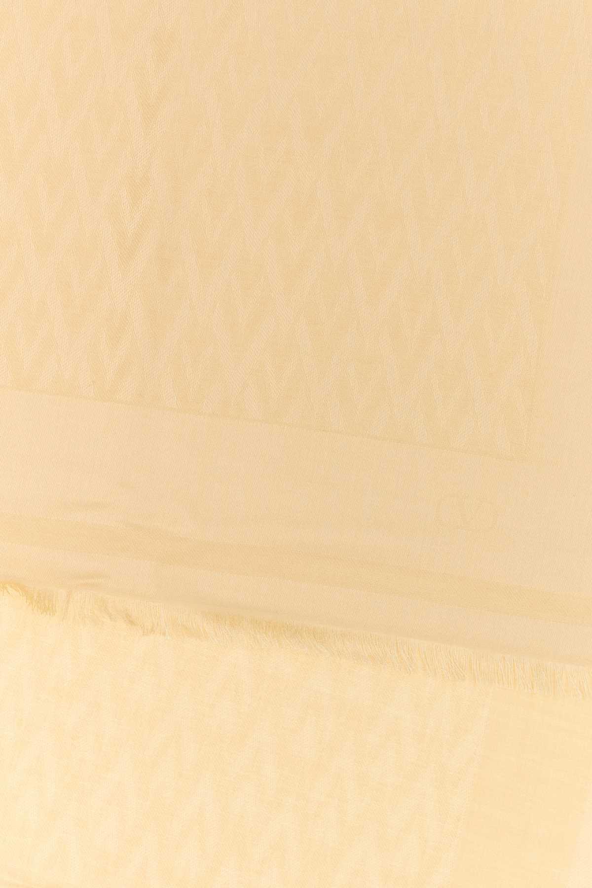 Valentino Garavani Women Ivory Silk Blend Toute La V Scarf VALENTINO GARAVANI