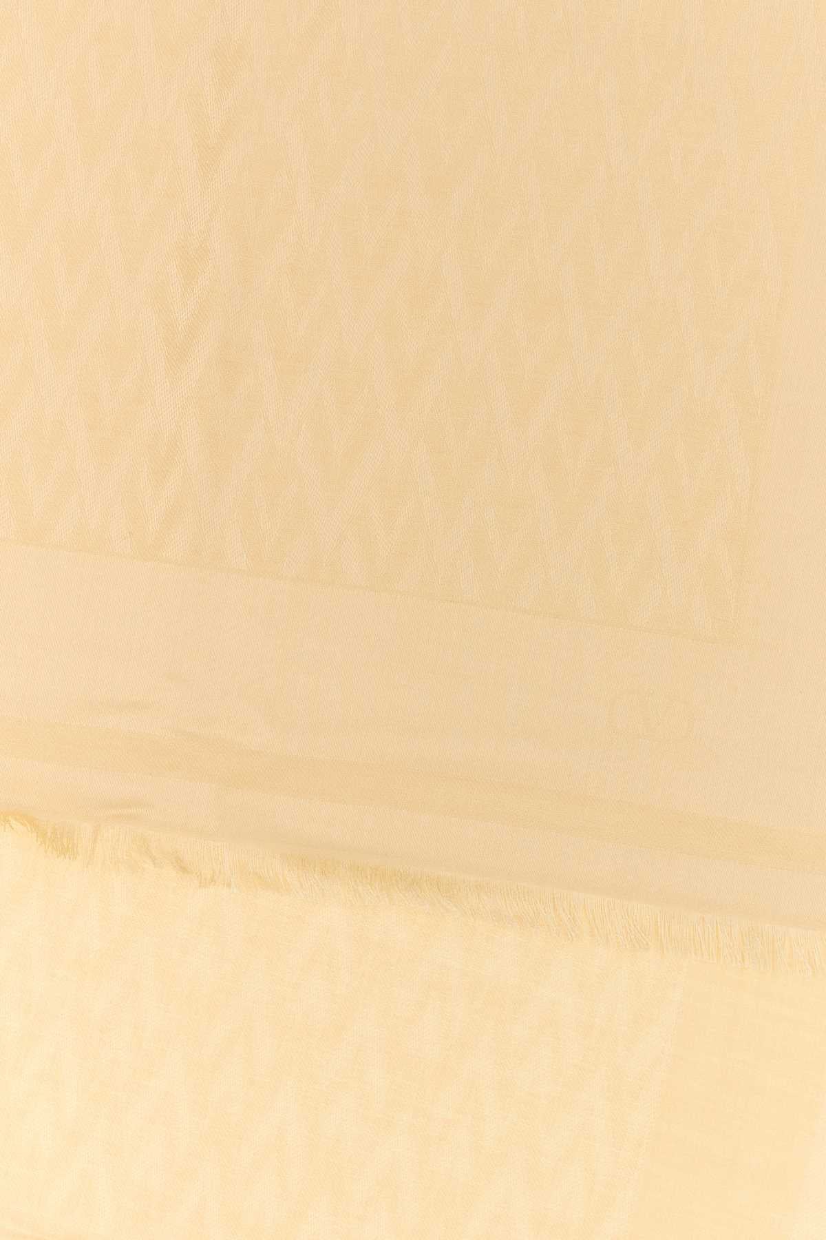 Valentino Garavani Women Ivory Silk Blend Toute La V Scarf VALENTINO GARAVANI
