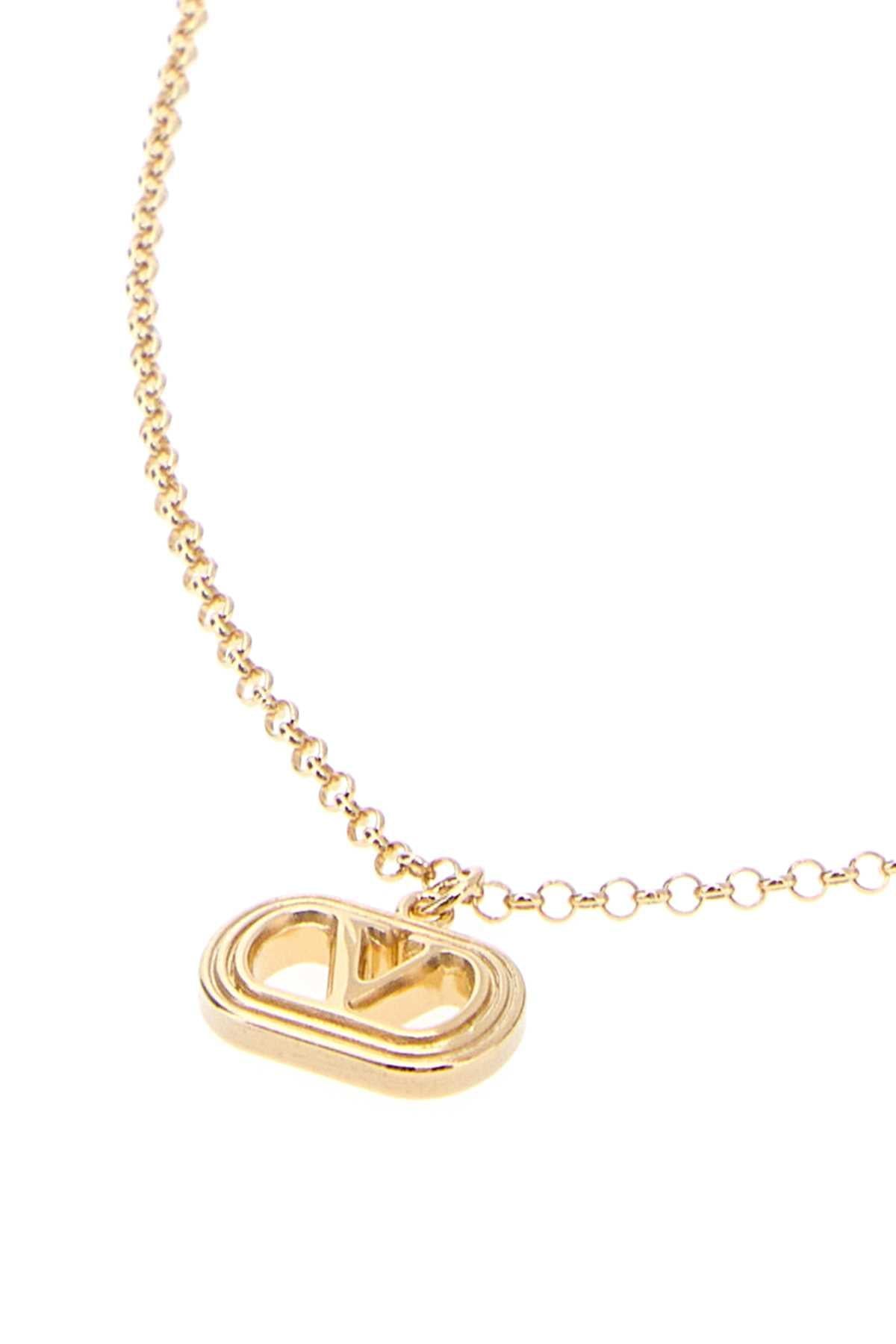 Valentino Garavani Women Gold Metal Vlogo Signature Necklace VALENTINO GARAVANI