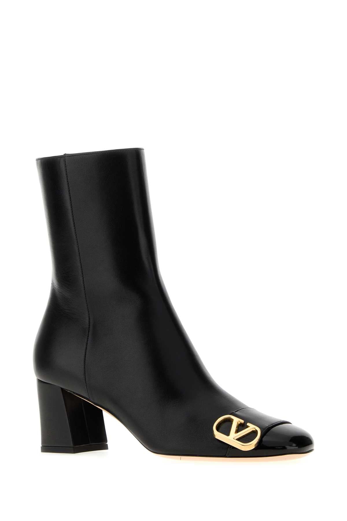 Valentino Garavani Women Black Leather Ankle Boots VALENTINO GARAVANI