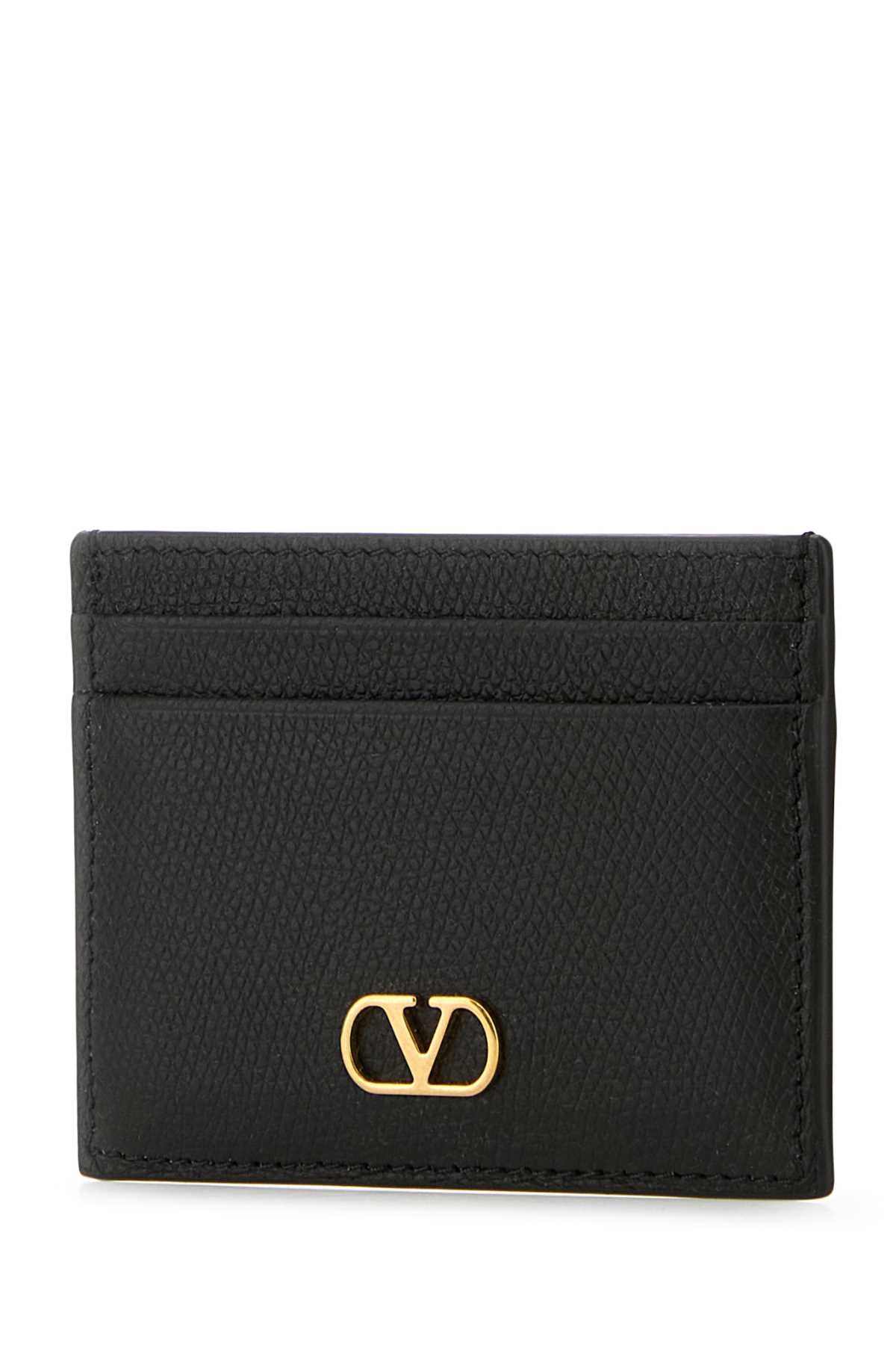 Valentino Garavani Women Black Leather Card Holder VALENTINO GARAVANI