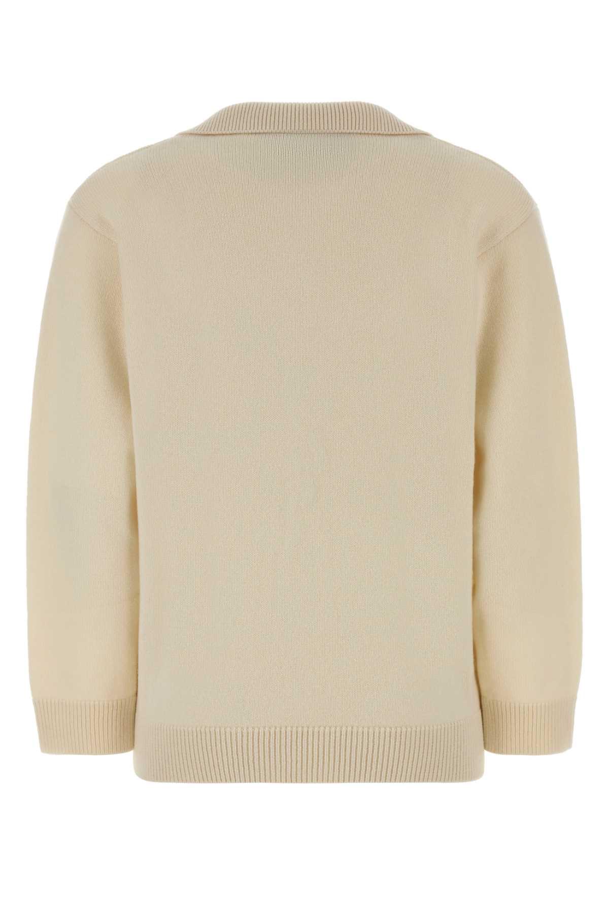 Valentino Garavani Women Ivory Cashmere Polo Shirt VALENTINO GARAVANI