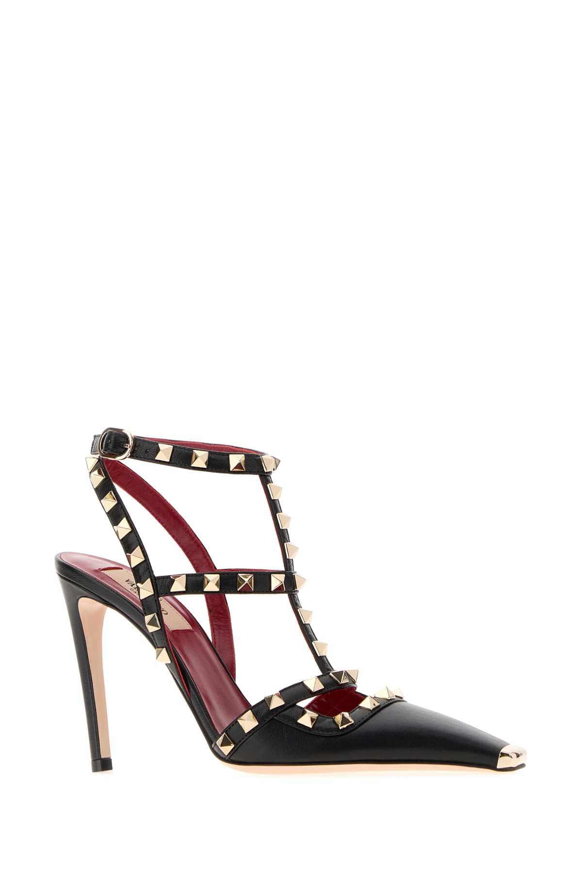 Valentino Garavani Women Black Leather Rockstud Pumps VALENTINO GARAVANI