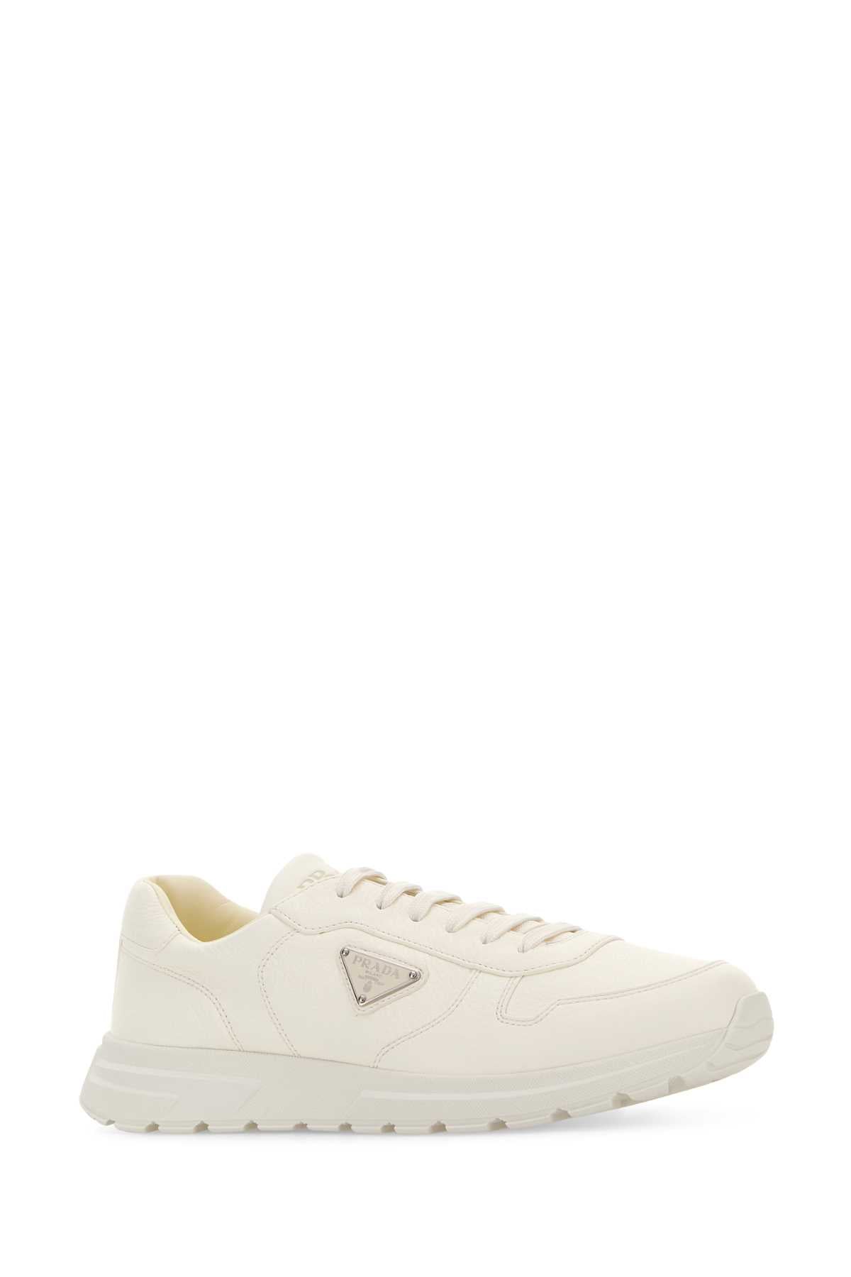 Prada Men White Leather Prax 2.0 Sneakers PRADA