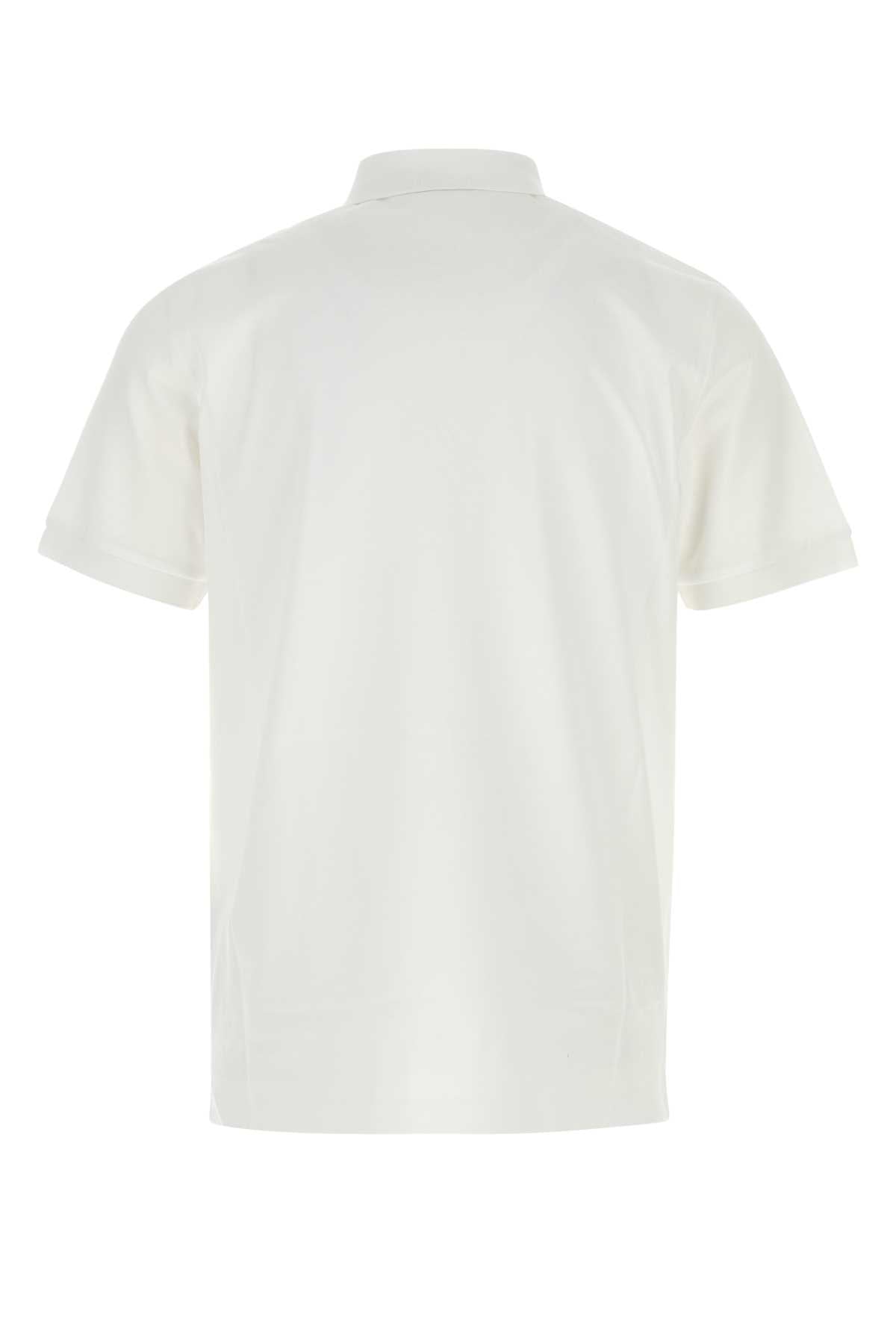 Prada Men White Piquet Polo Shirt