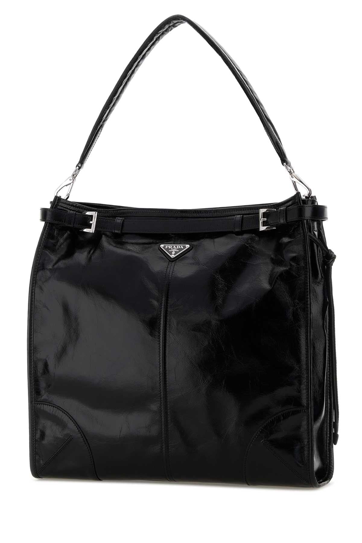 Prada Men Black Leather Prada Bonnie Shopping Bag PRADA