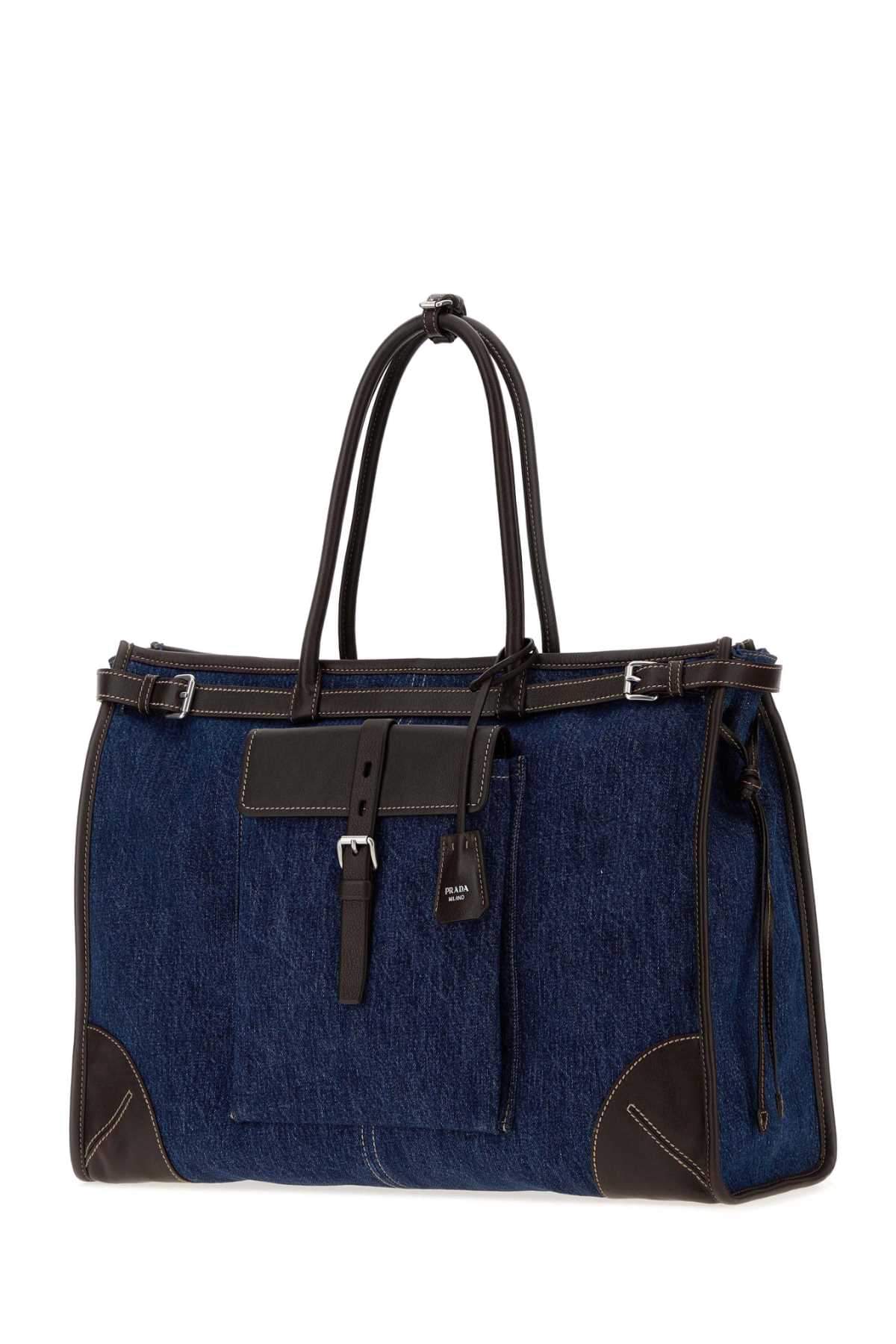 Prada Men Denim Prada Bonnie Shopping Bag PRADA