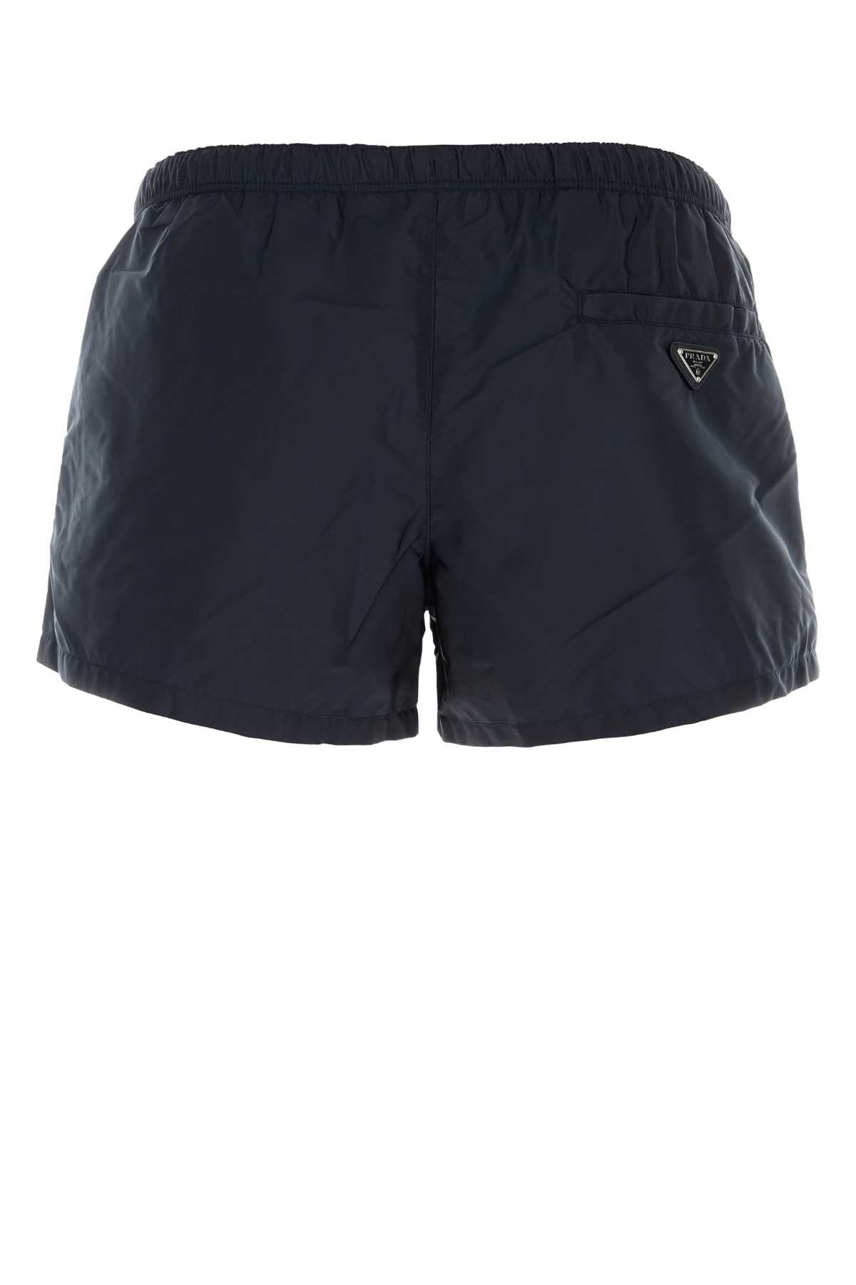 Prada Men Navy Blue Re-Nylon Swimming Shorts PRADA