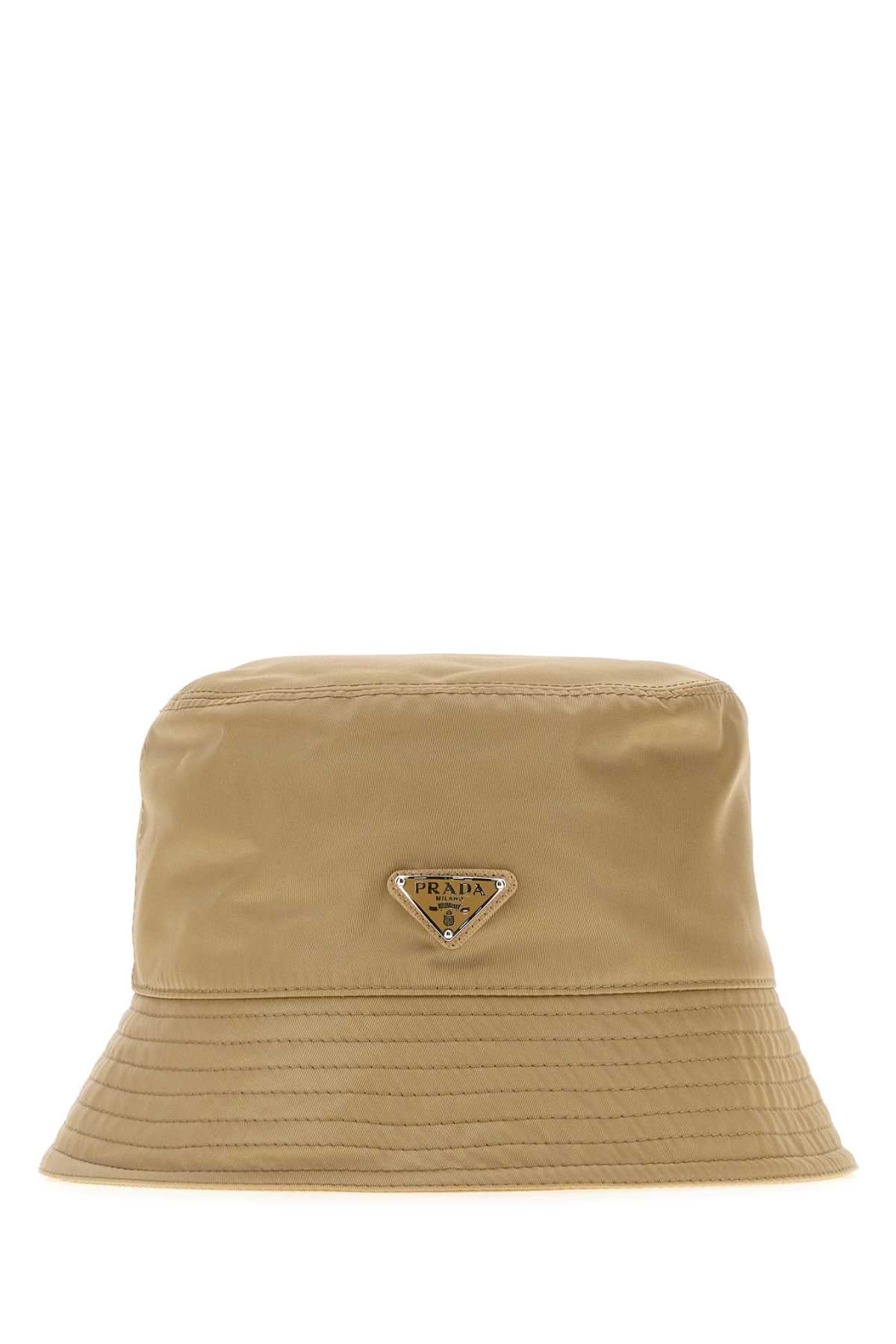 Prada Men Beige Nylon Bucket Hat PRADA