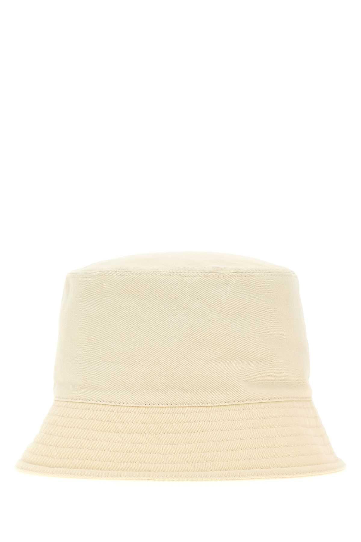 Prada Men Cream Gabardine Bucket Hat PRADA