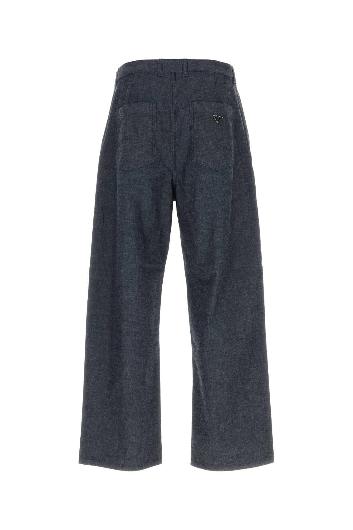 Prada Men Blue Chambray Pant PRADA
