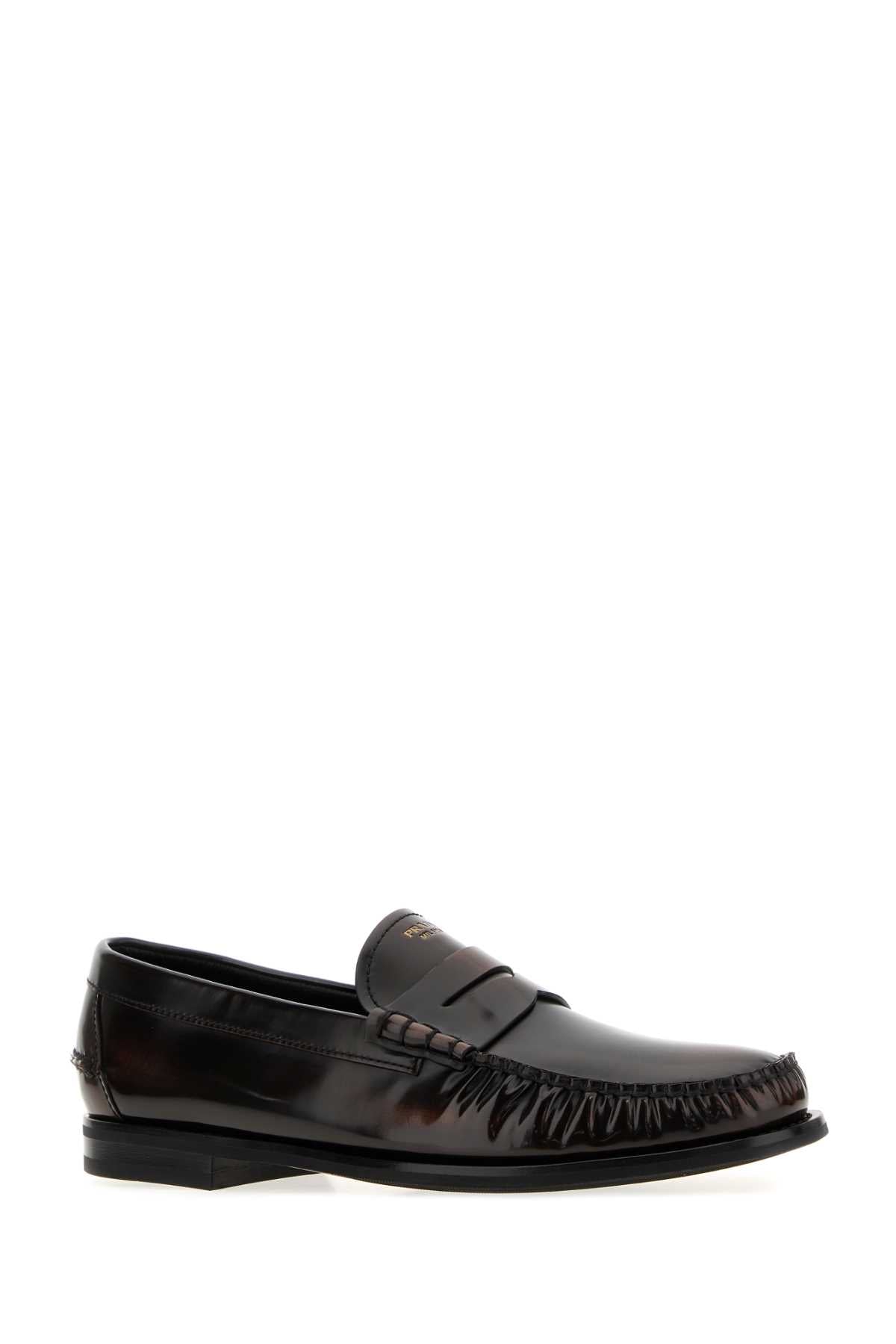 Prada Men Dark Brown Leather Loafers PRADA