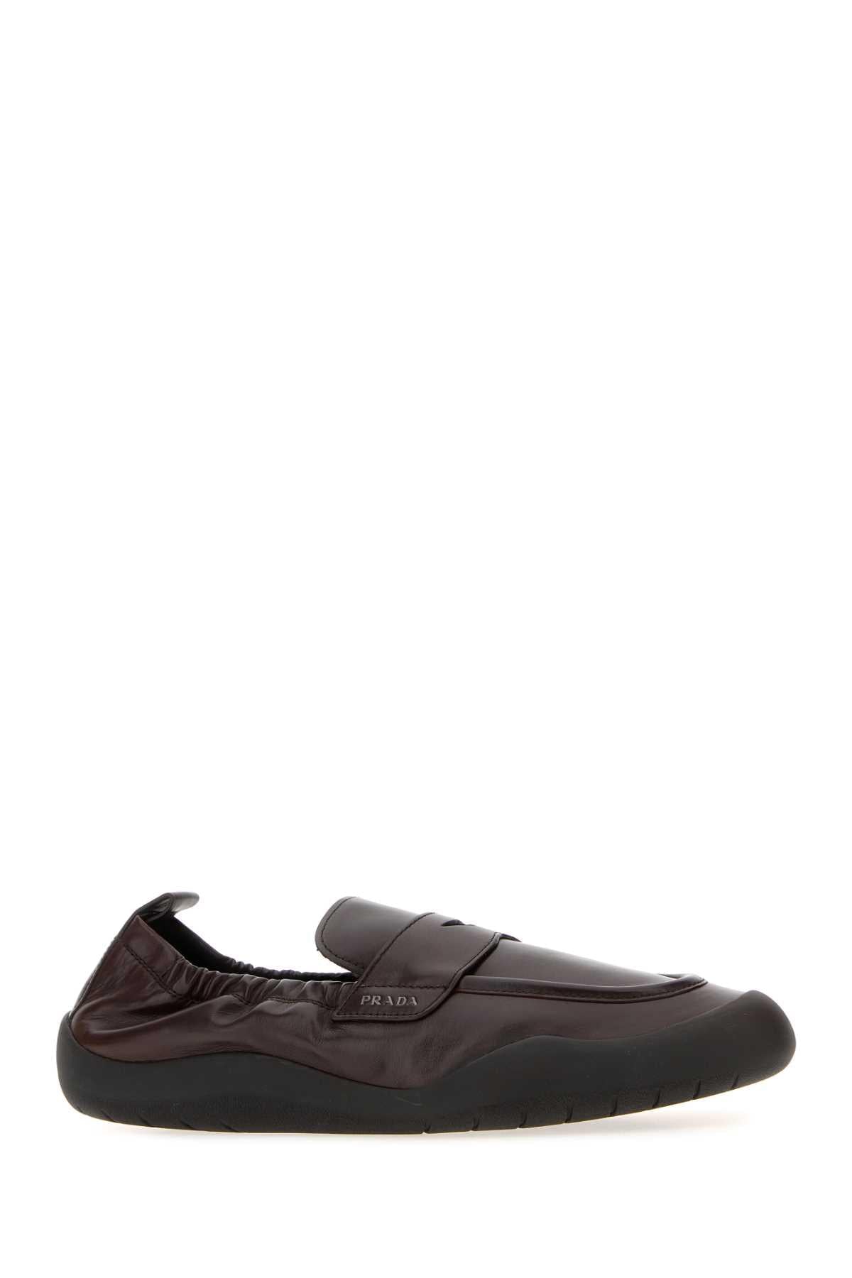 Prada Men Dark Brown Leather Speedrock Loafers PRADA