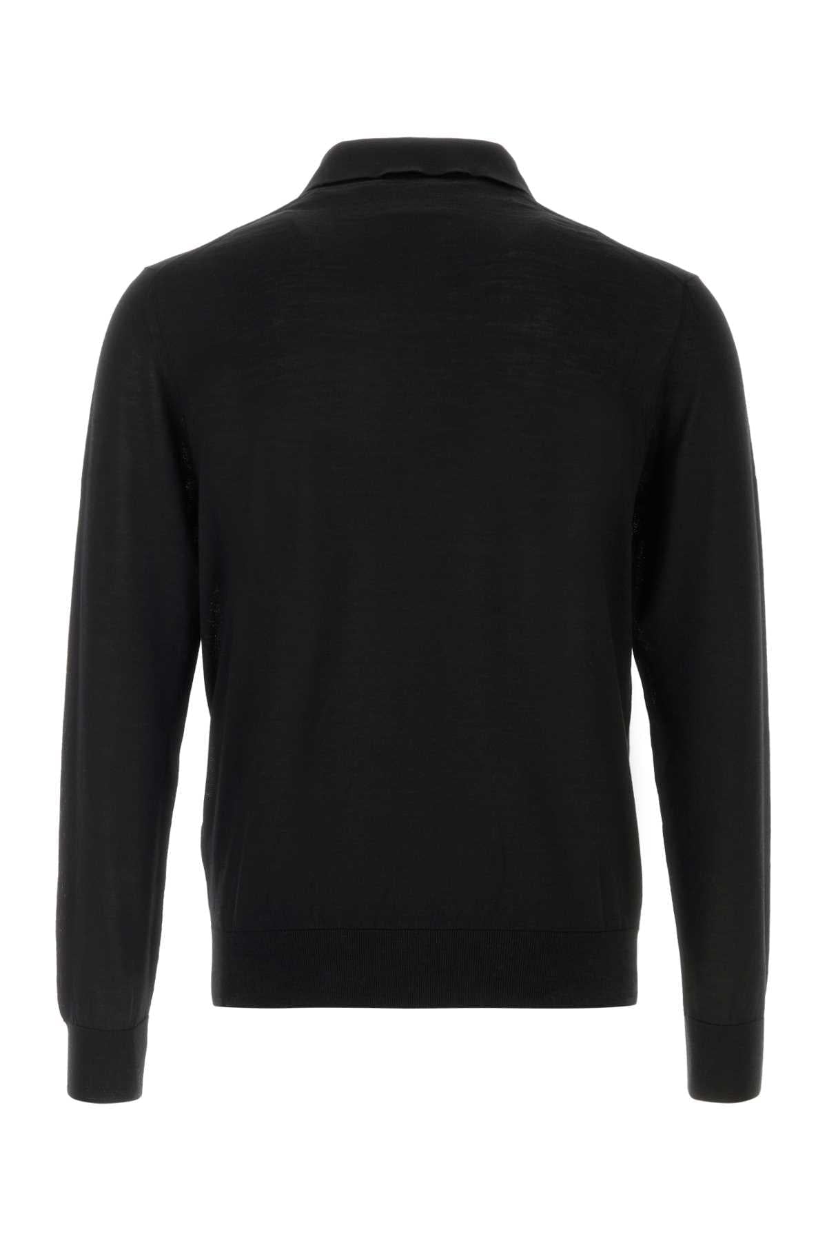Prada Men Black Wool Polo Shirt PRADA