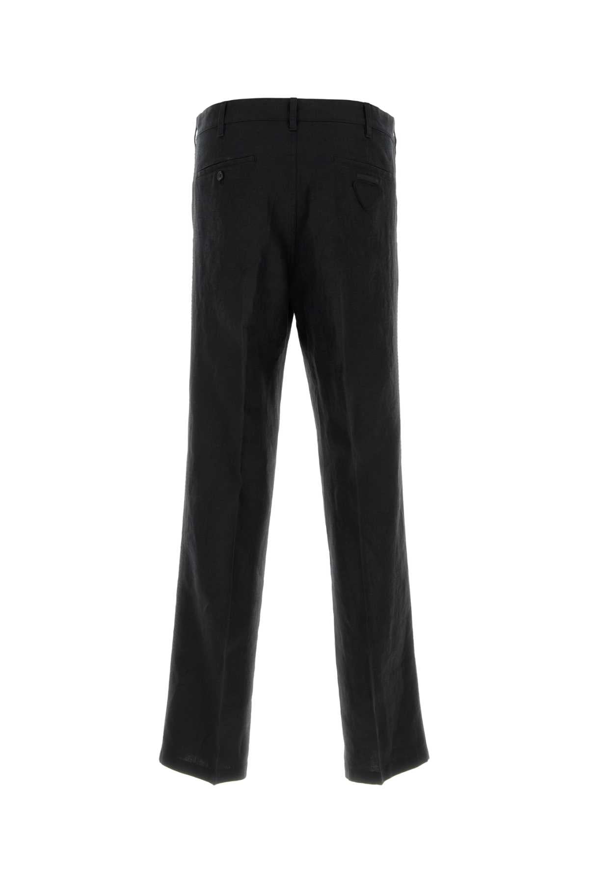 Prada Men Black Linen Pant PRADA