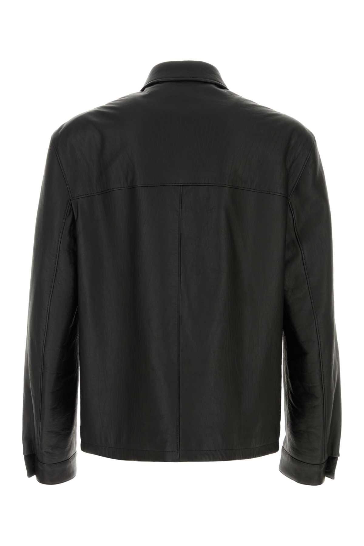 Prada Men Black Leather Jacket PRADA