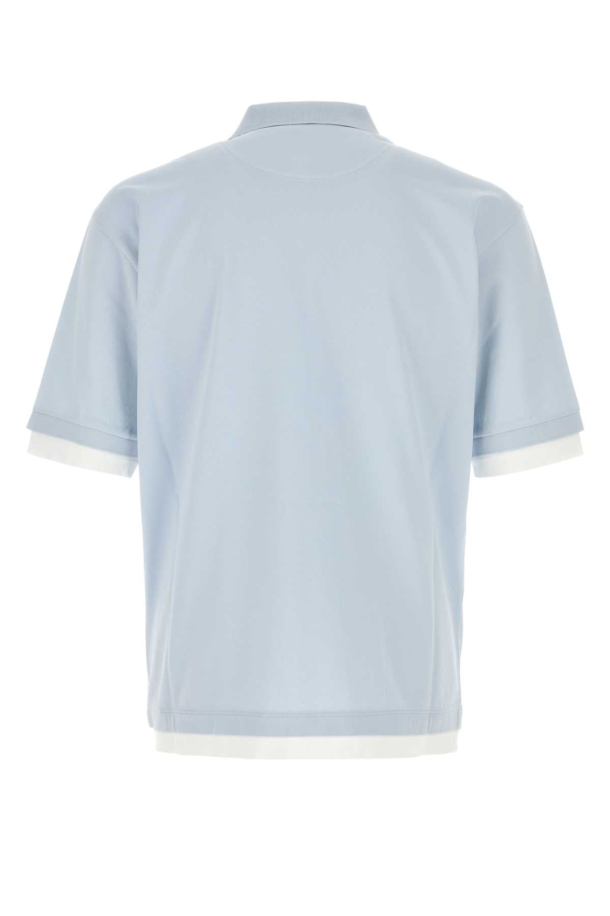 Prada Men Powder Blue Piquet Polo Shirt PRADA