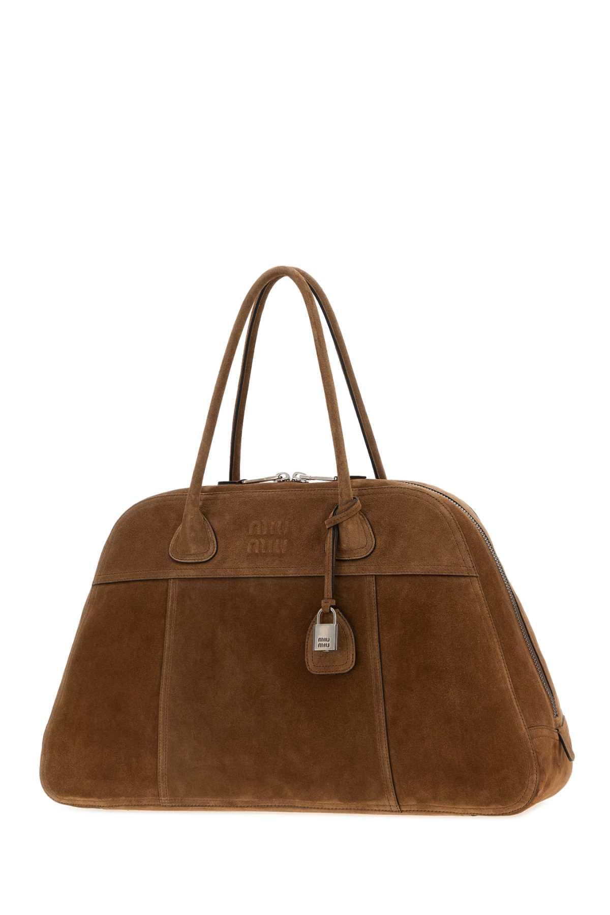 Miu Miu Women Brown Suede Vivant Shopping Bag MIU MIU