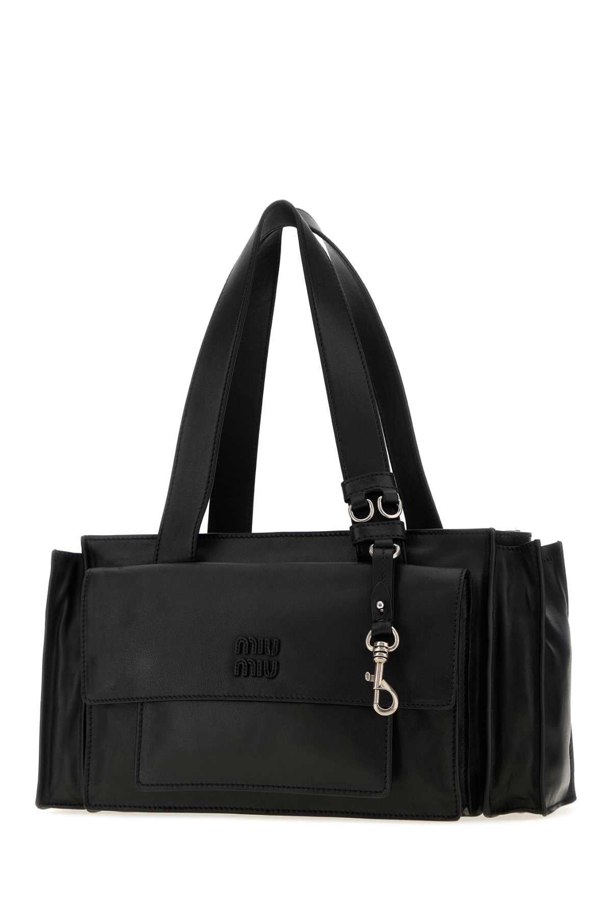 Miu Miu Women Black Nappa Leather Utilitaire Shopping Bag MIU MIU