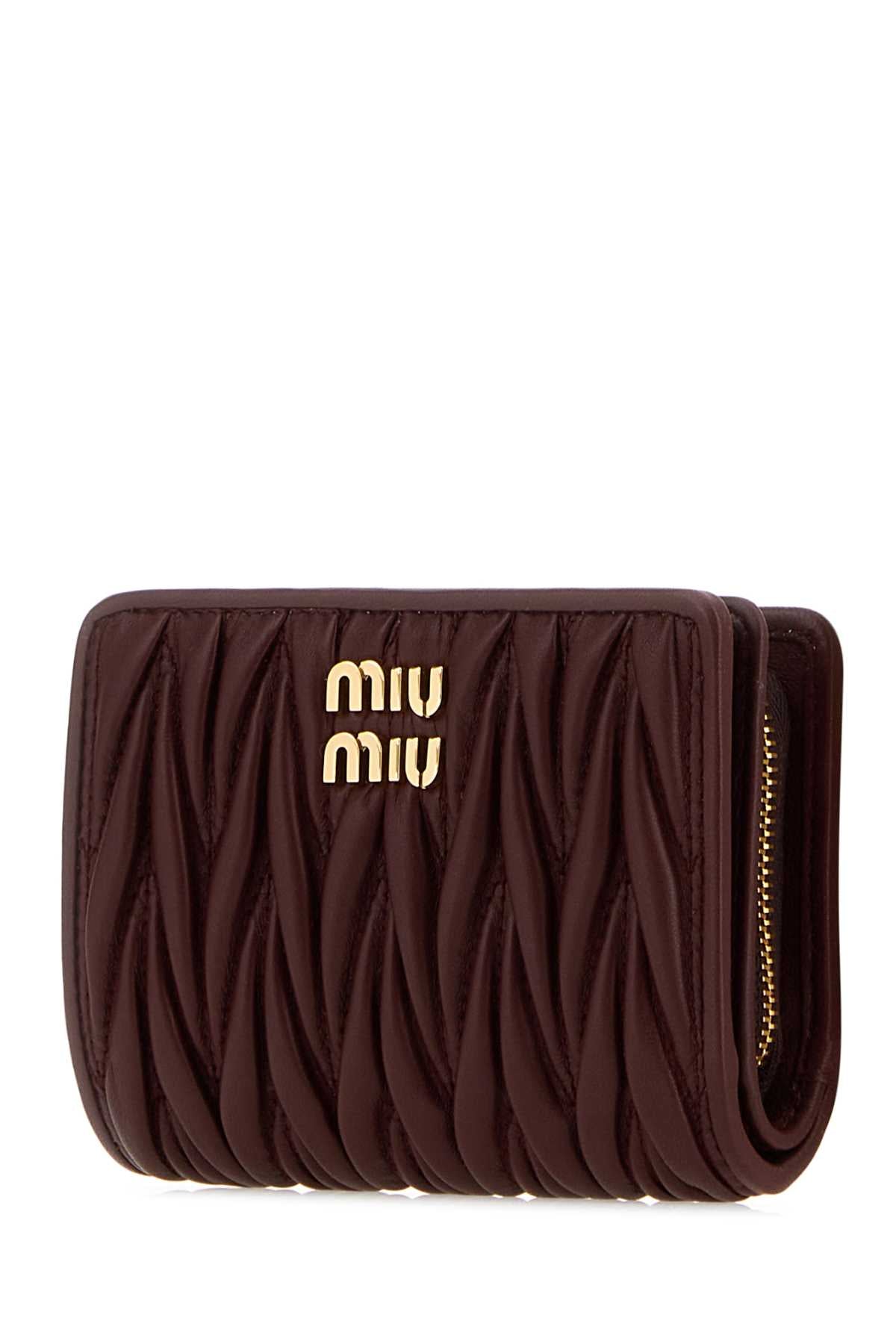 Miu Miu Women Burgundy Leather Wallet MIU MIU