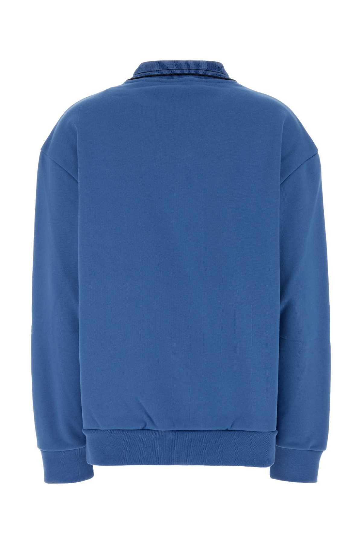 Miu Miu Women Cerulean Blue Cotton Oversize Polo Shirt MIU MIU