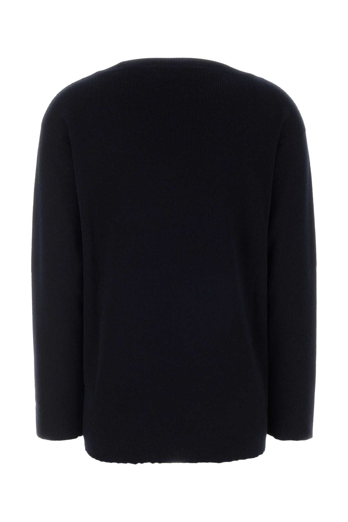 Miu Miu Women Navy Blue Wool Oversize Sweater MIU MIU