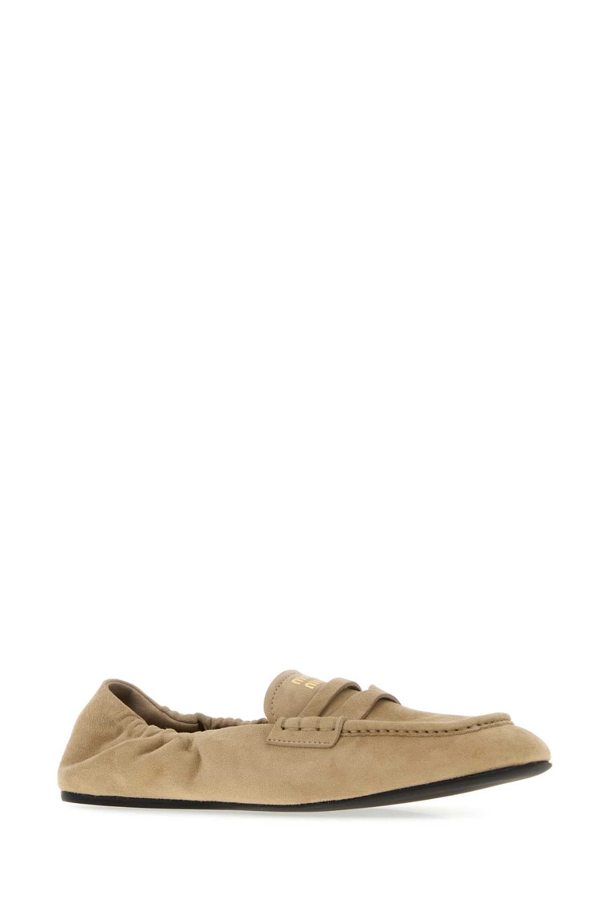 Miu Miu Women Sand Suede Loafers MIU MIU