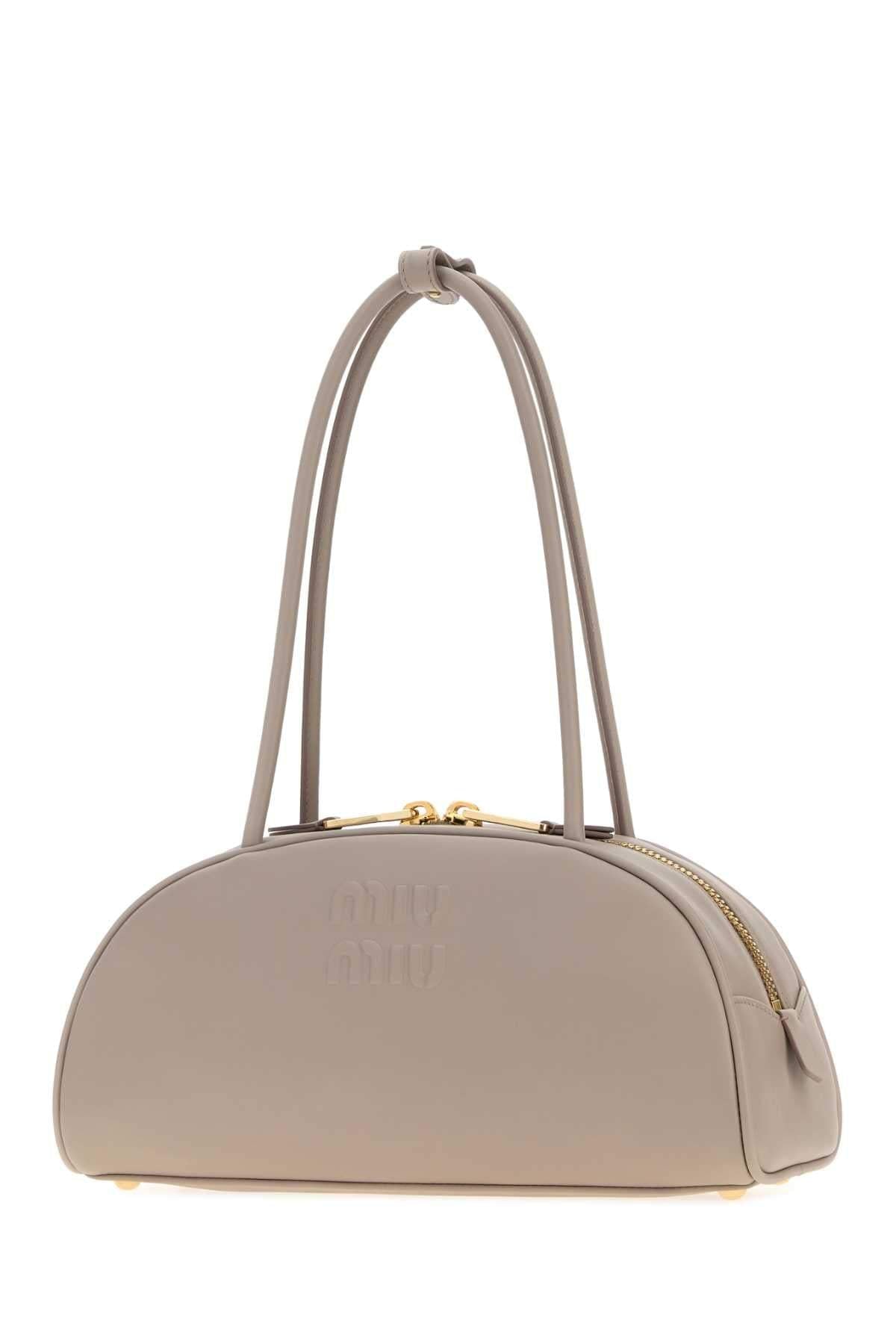 Miu Miu Women Dove Grey Leather Beau Shoulder Bag MIU MIU