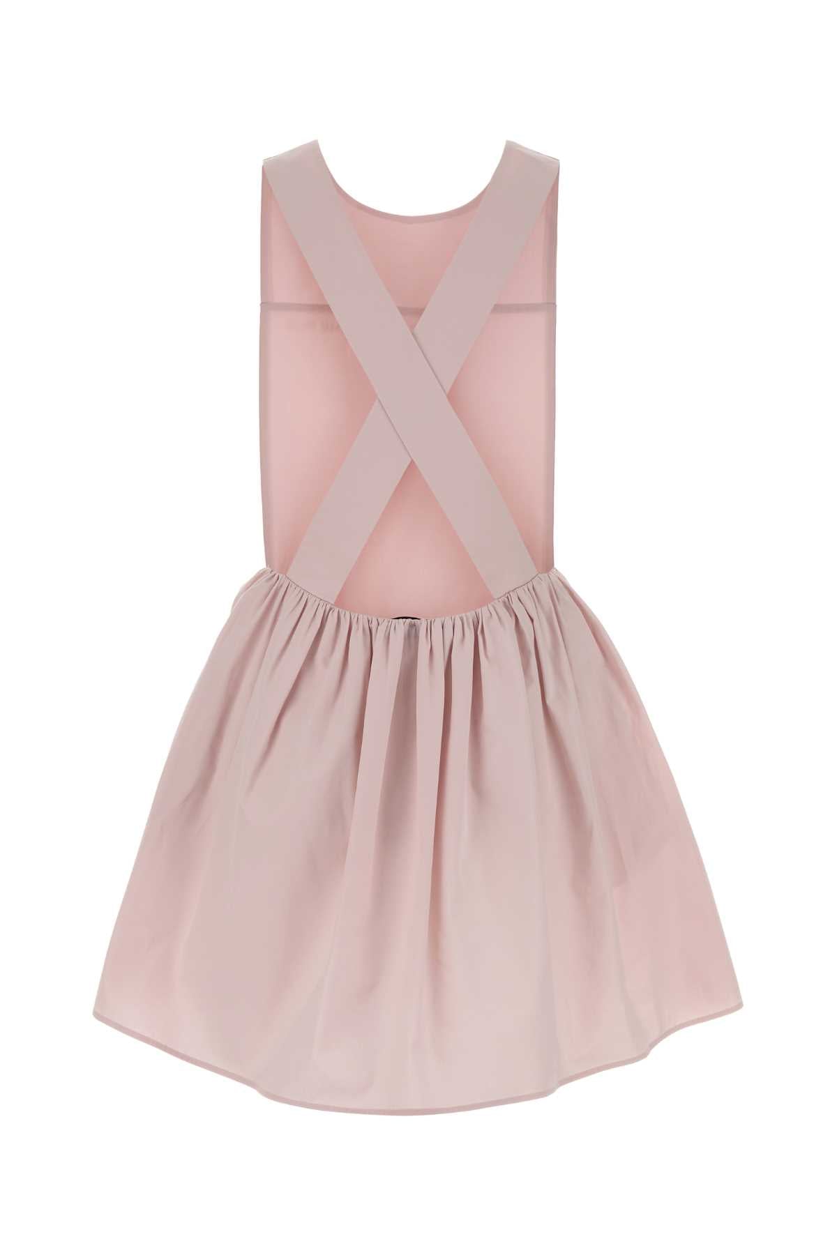 Miu Miu Women Pastel Pink Poplin Mini Dress MIU MIU