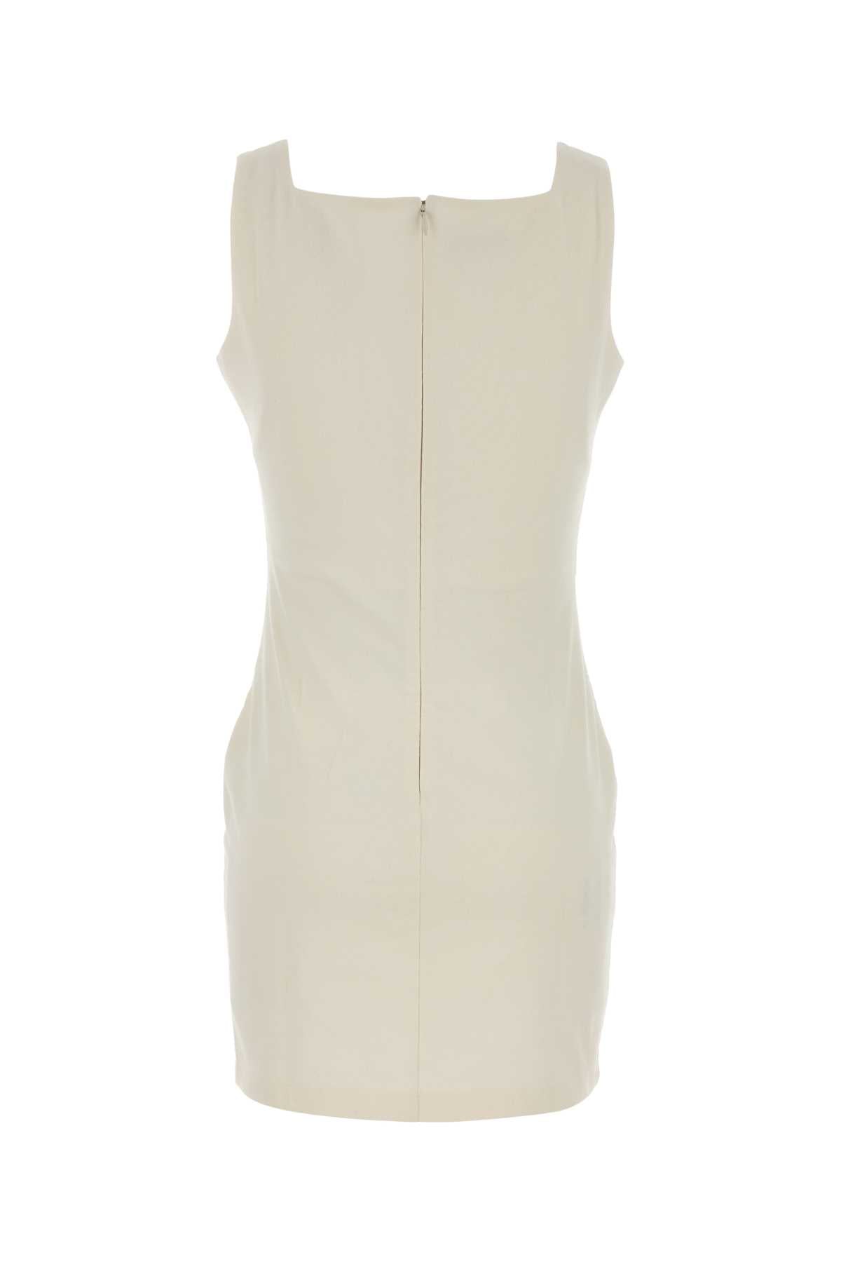 Miu Miu Women Ivory Jersey Mini Dress MIU MIU