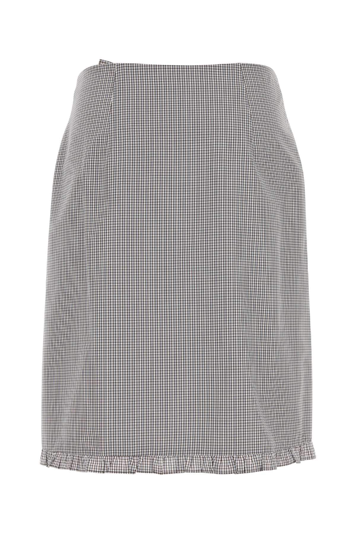 Miu Miu Women Embroidered Poplin Skirt MIU MIU