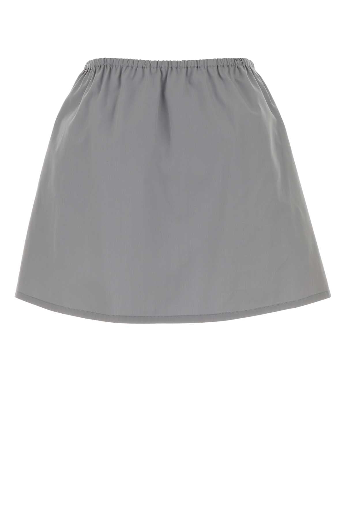 Miu Miu Women Grey Panama Mini Skirt MIU MIU