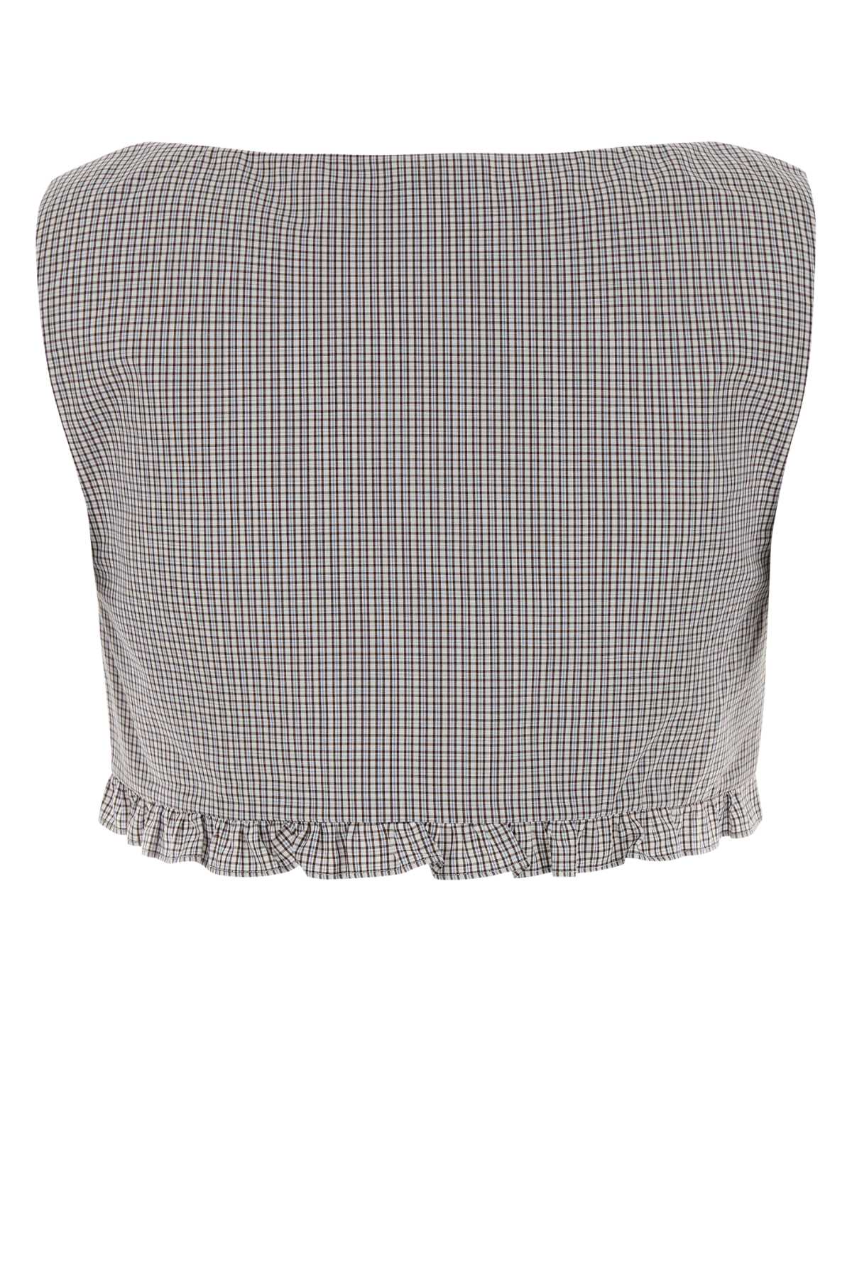 Miu Miu Women Embroidered Poplin Top MIU MIU