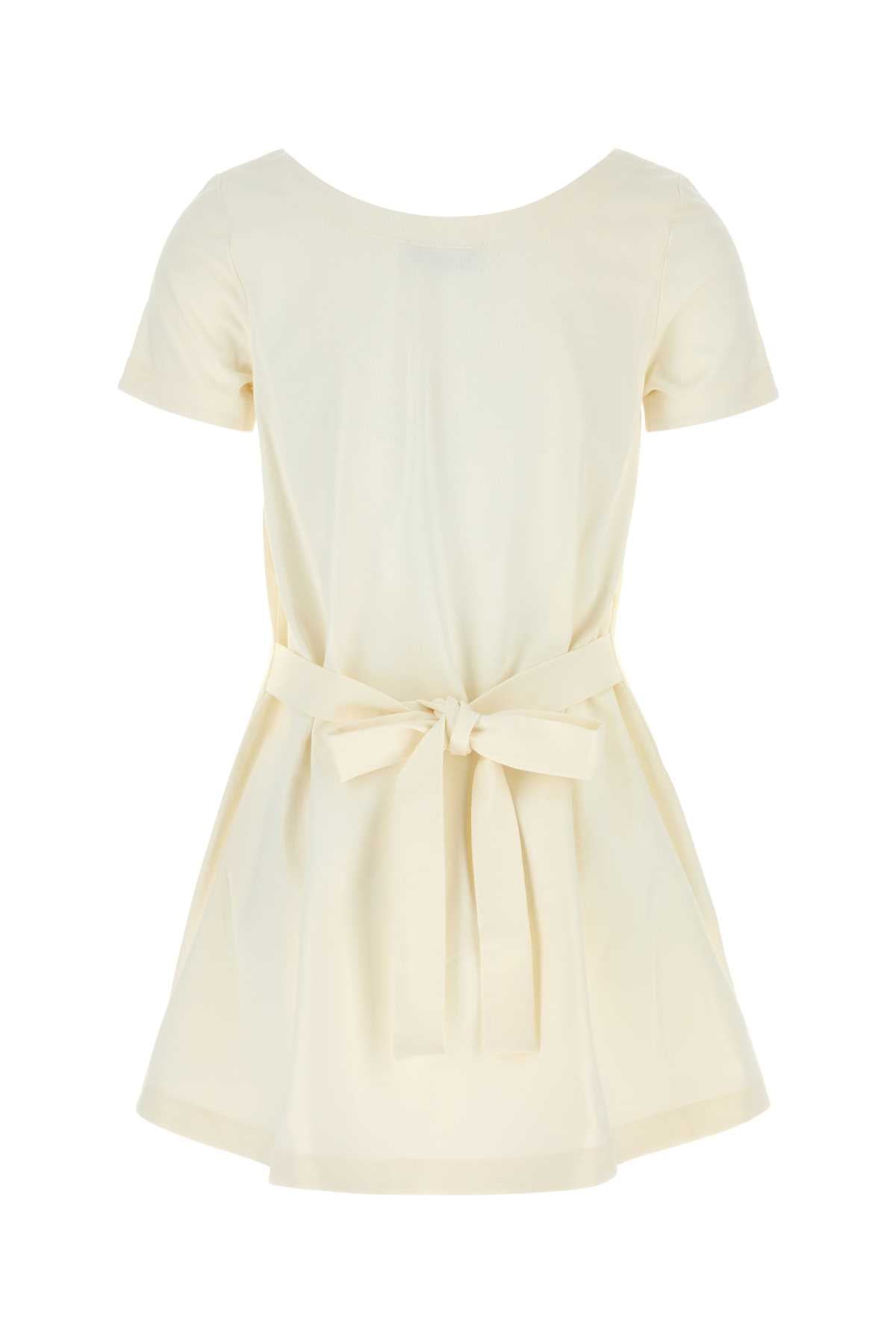 Miu Miu Women White Cotton Mini Dress MIU MIU