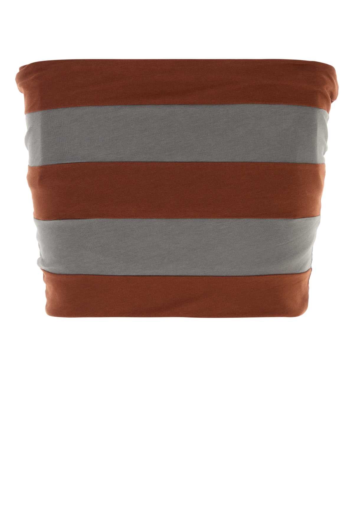Miu Miu Women Embroidered Cotton Crop-Top MIU MIU
