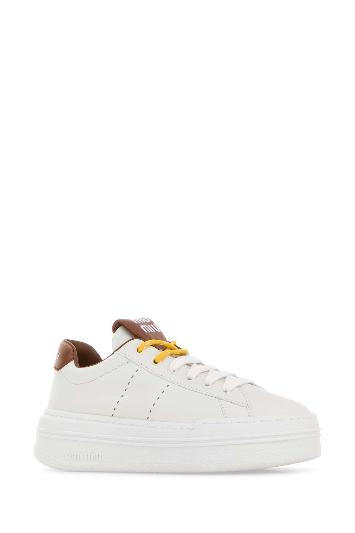 Miu Miu Women White Leather Sneakers MIU MIU