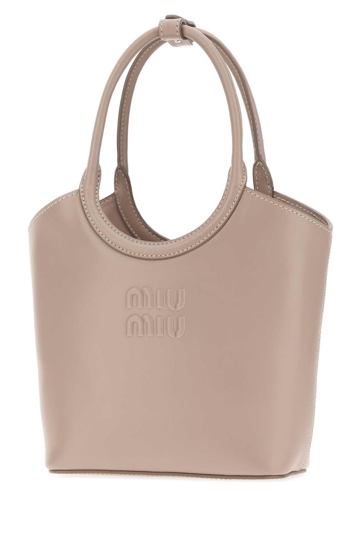 Miu Miu Women Dove Grey Leather Ivy Handbag MIU MIU