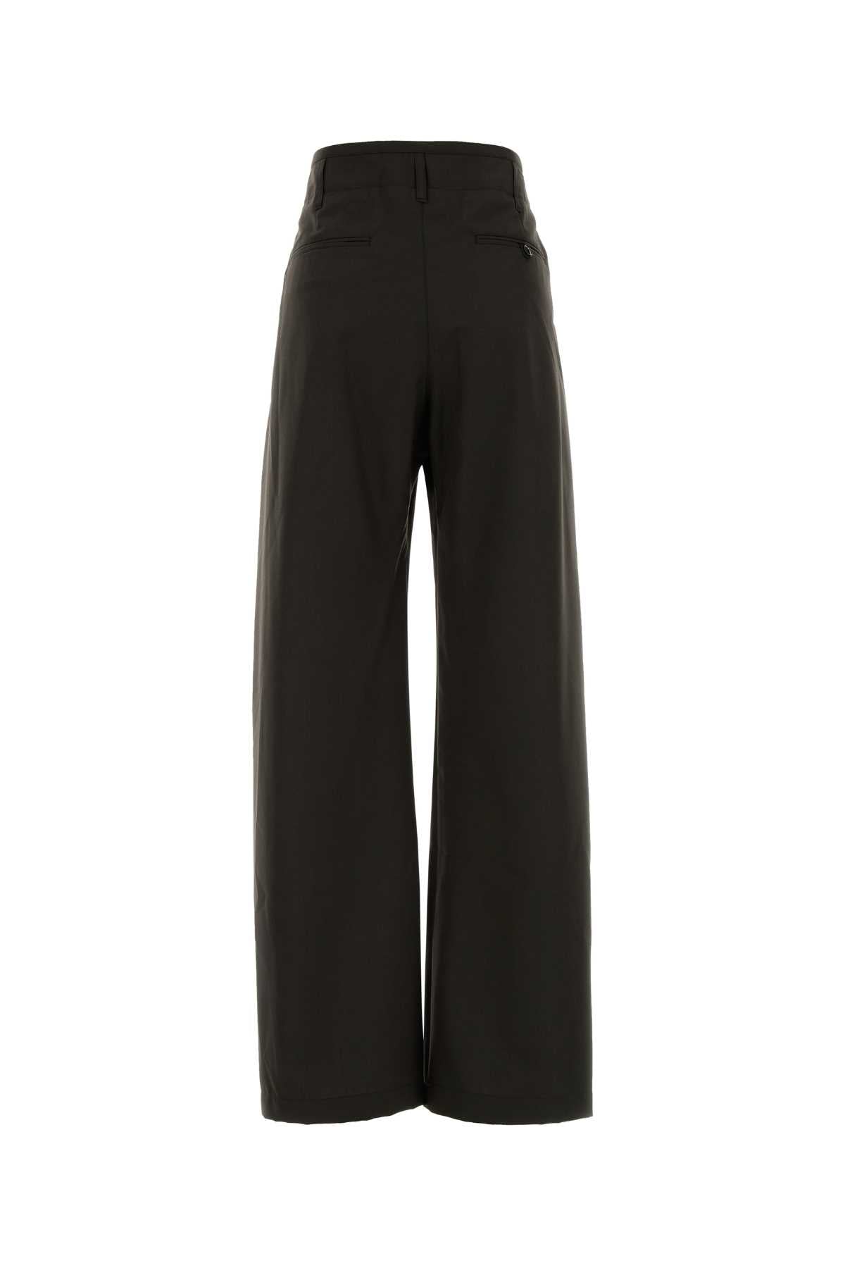 Lemaire Women Dark Brown Gabardine Wide-Leg Pant LEMAIRE
