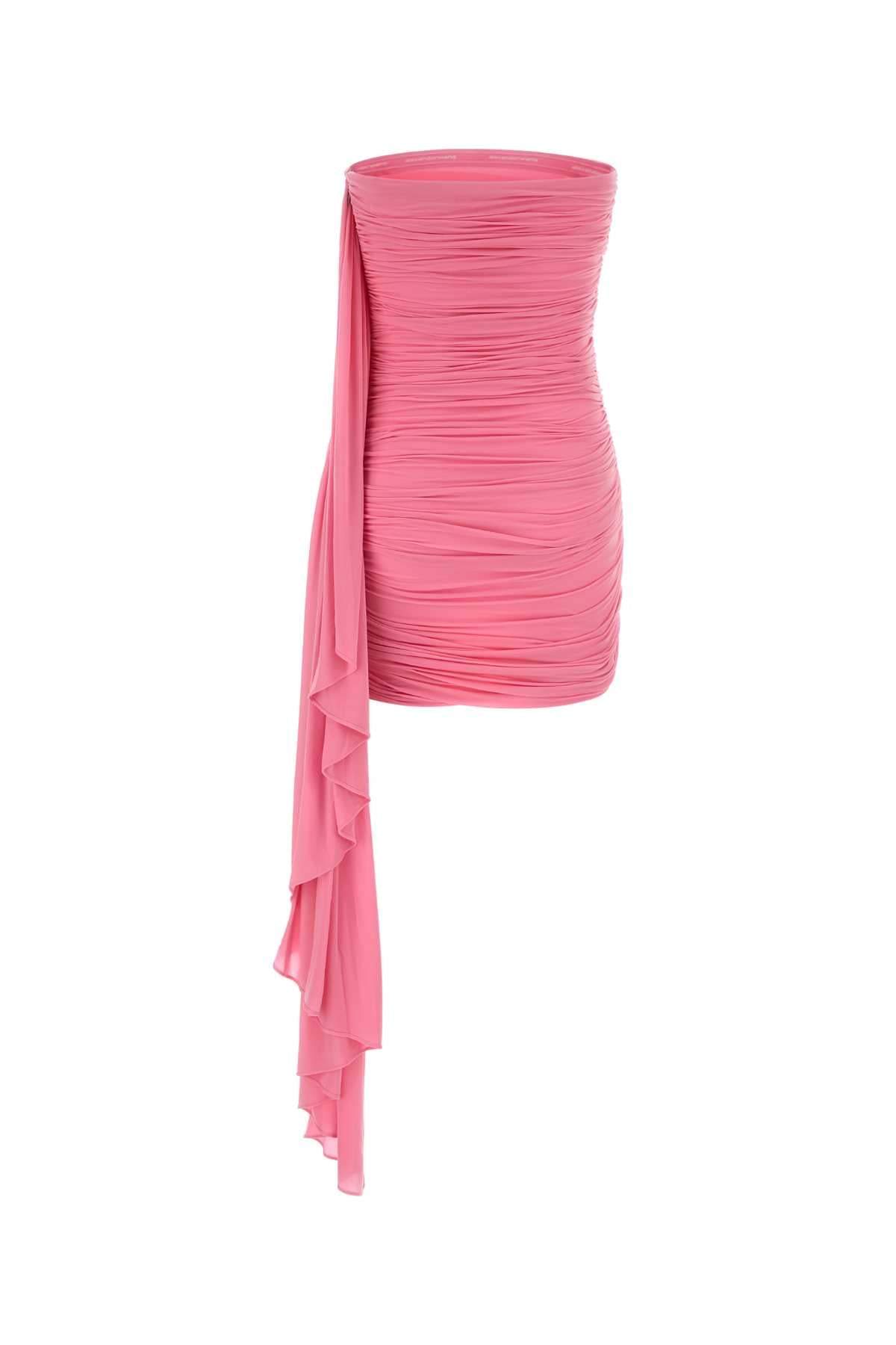 Alexander Wang Women Fluo Pink Stretch Cupro Mini Dress ALEXANDER WANG