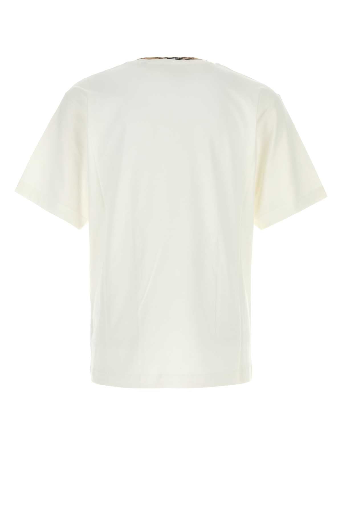 Burberry Men White Cotton T-Shirt BURBERRY