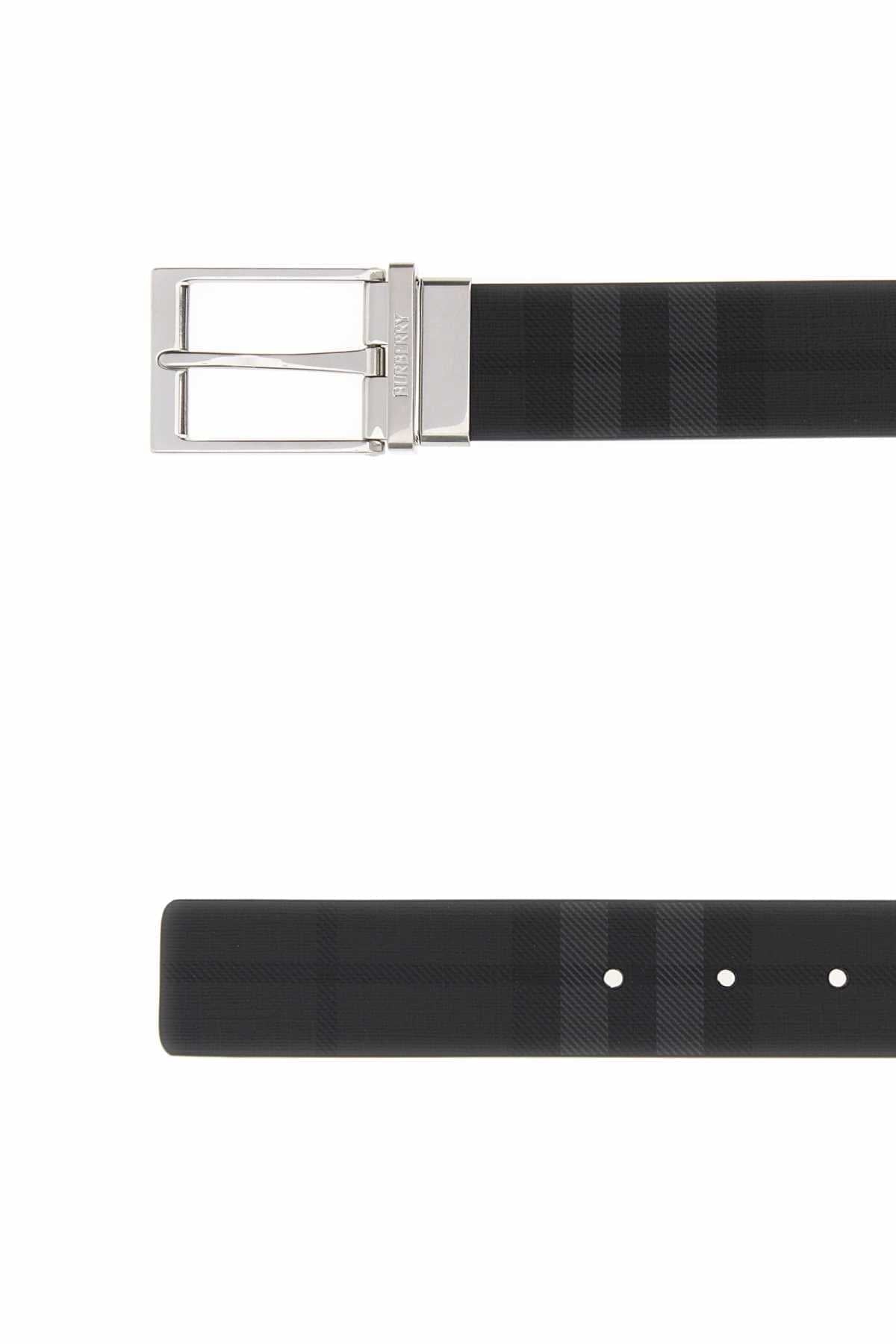 Burberry Men Printed Canvas Reversible Check Belt BURBERRY