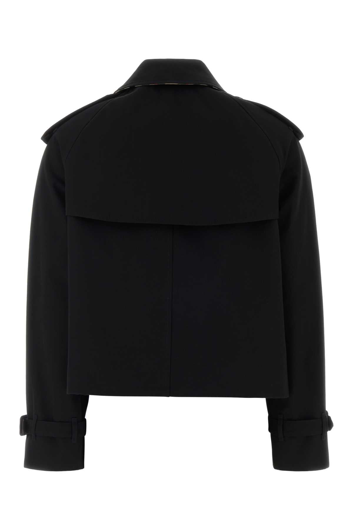 Burberry Women Black Cotton Myfair Trench Coat BURBERRY
