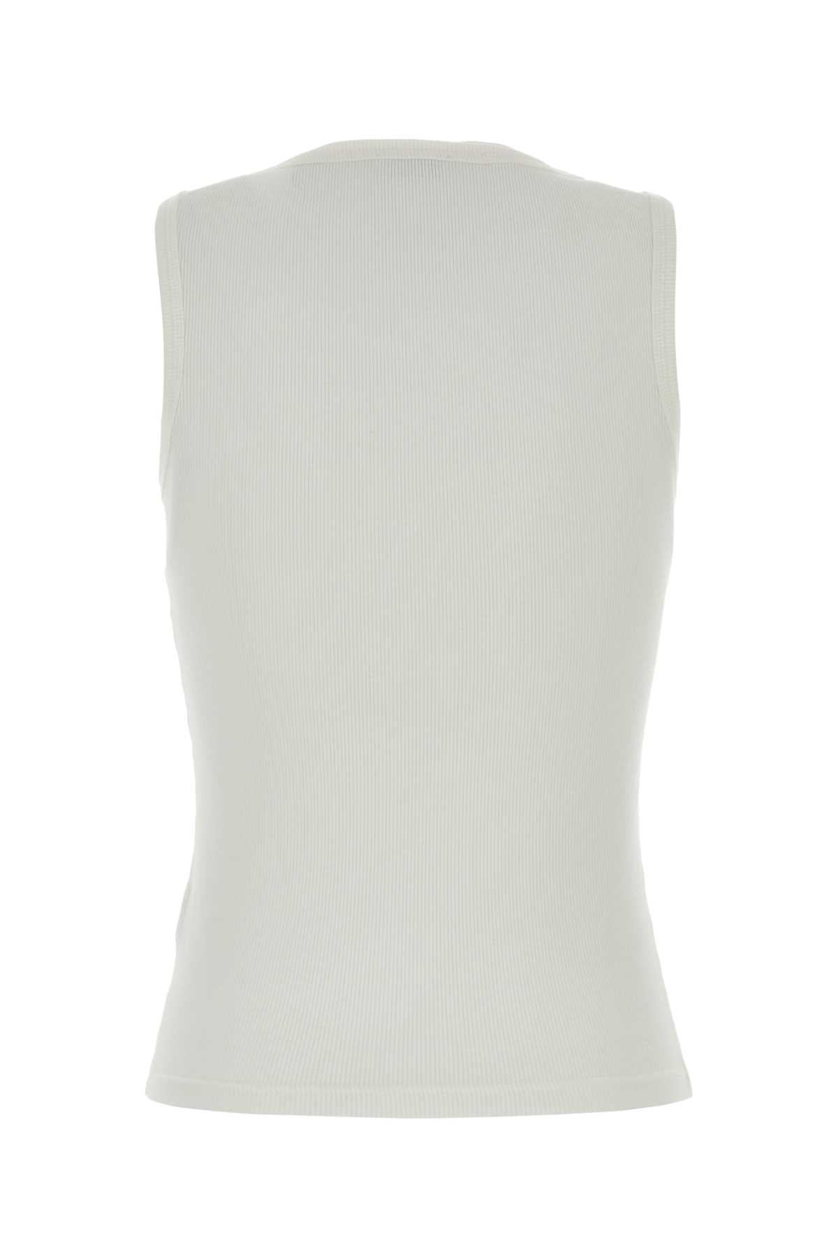 Burberry Women White Cotton Tank Top BURBERRY