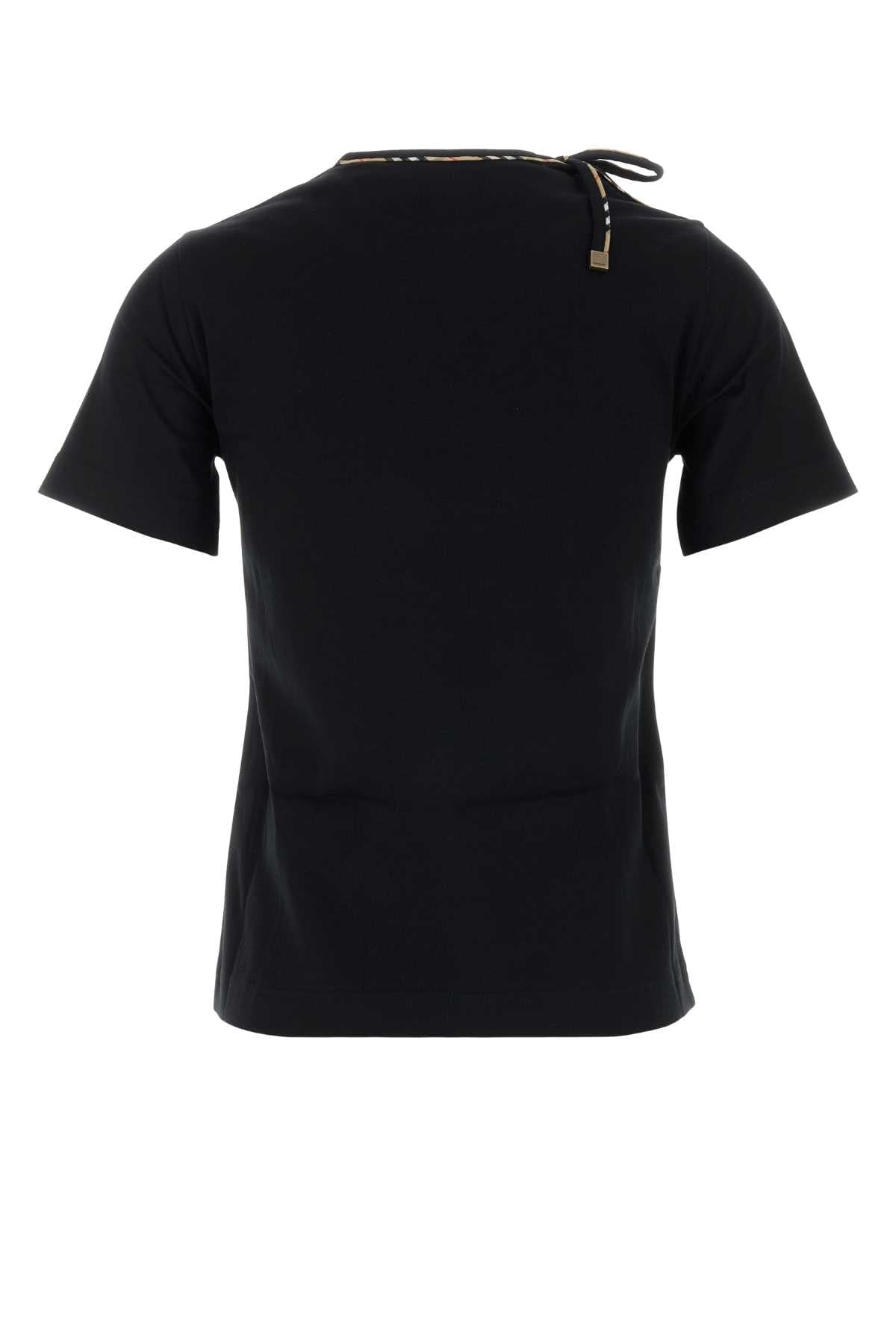 Burberry Women Black Cotton T-Shirt BURBERRY