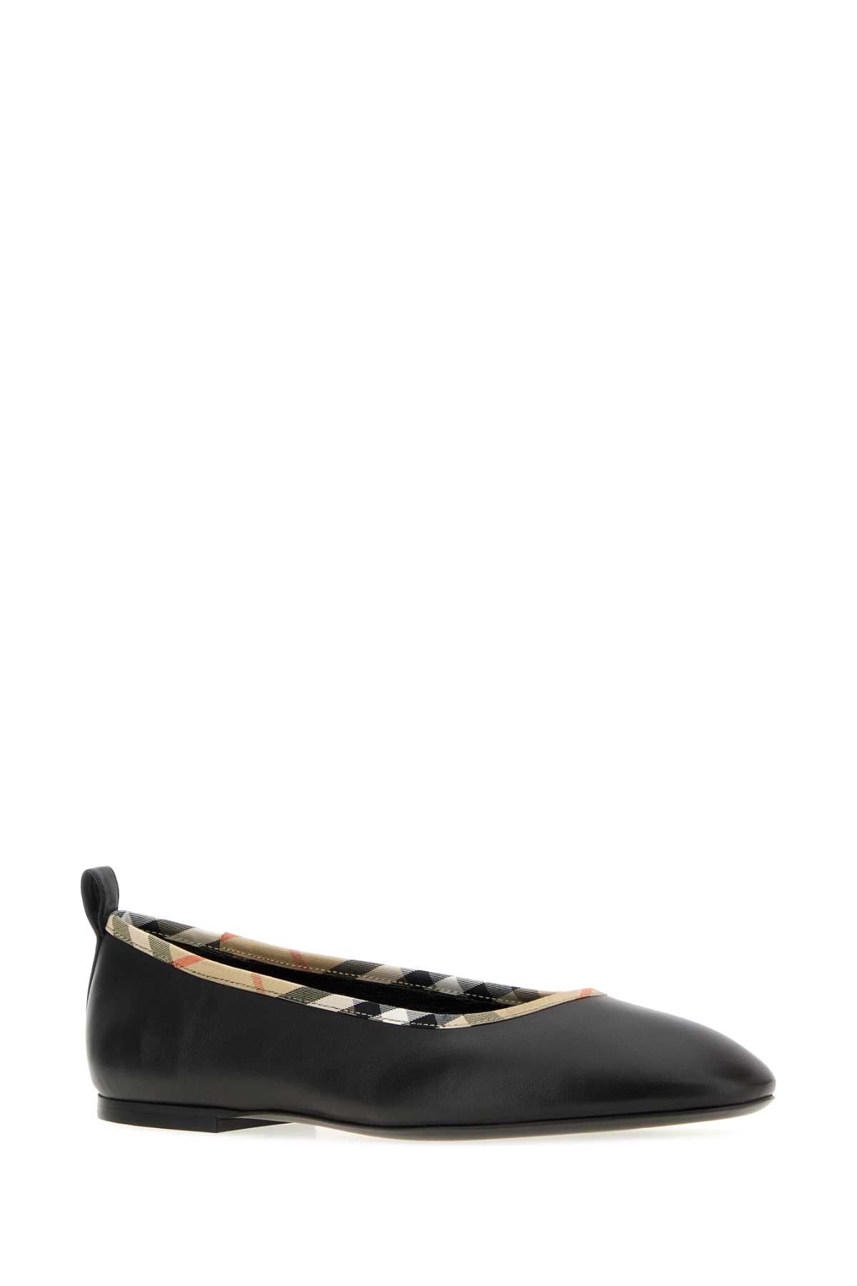 Burberry Women Black Leather Robin Ballerinas BURBERRY